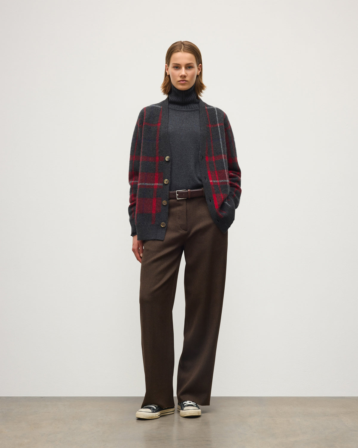 Johnstons of Elgin - Mach Red Brushed Cashmere - Silk Cardigan