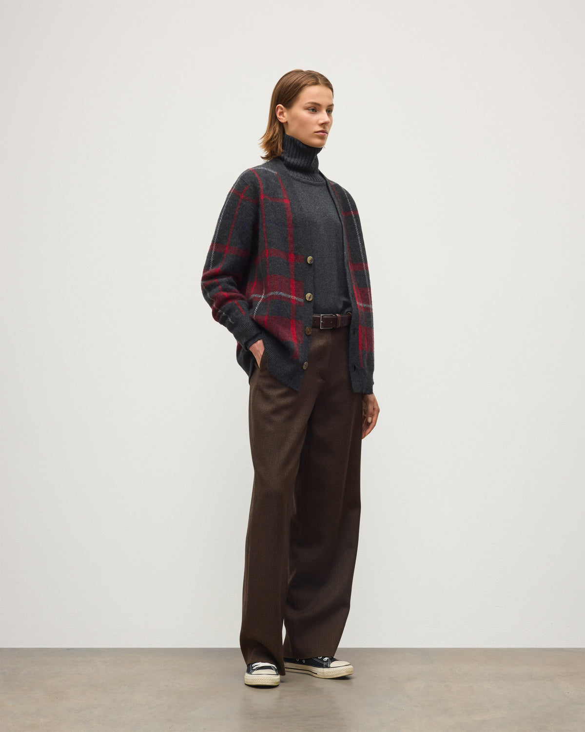 Johnstons of Elgin - Mach Red Brushed Cashmere - Silk Cardigan