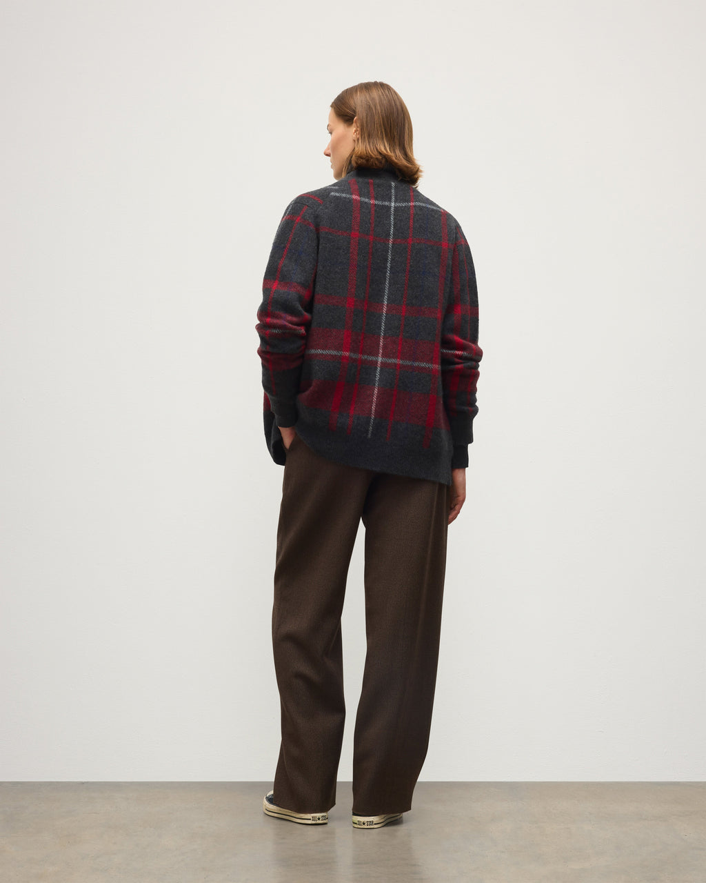 Johnstons of Elgin - Mach Red Brushed Cashmere - Silk Cardigan