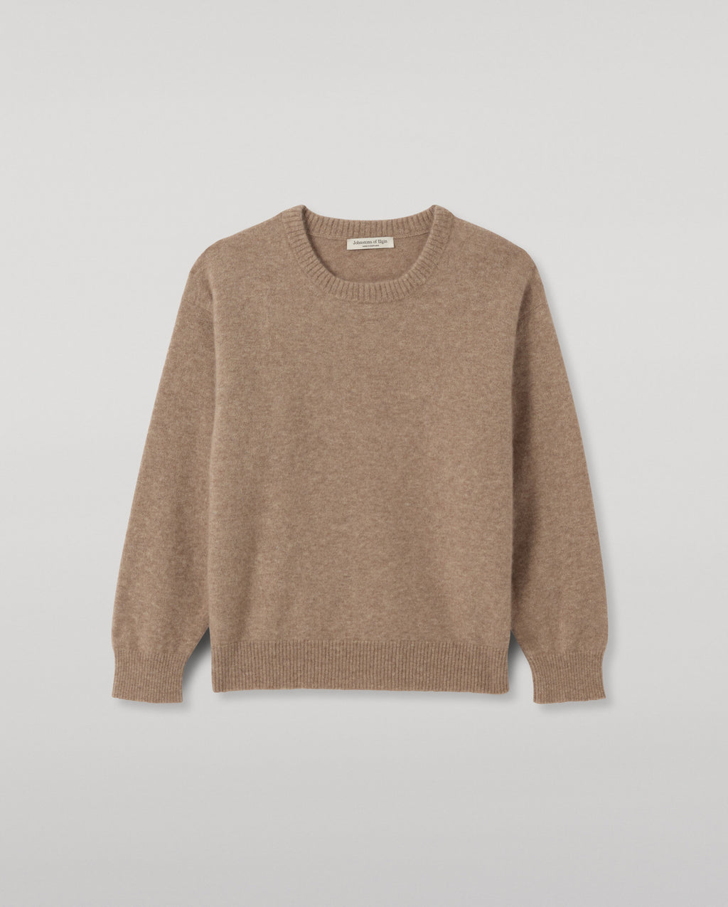 Johnstons of Elgin - Boyce Brown Brushed Cashmere - Silk Jumper