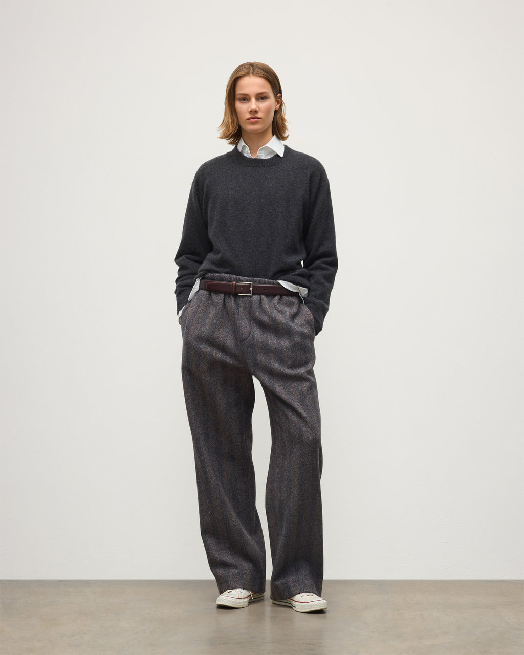Johnstons of Elgin - Boyce Grey Brushed Cashmere - Silk Jumper
