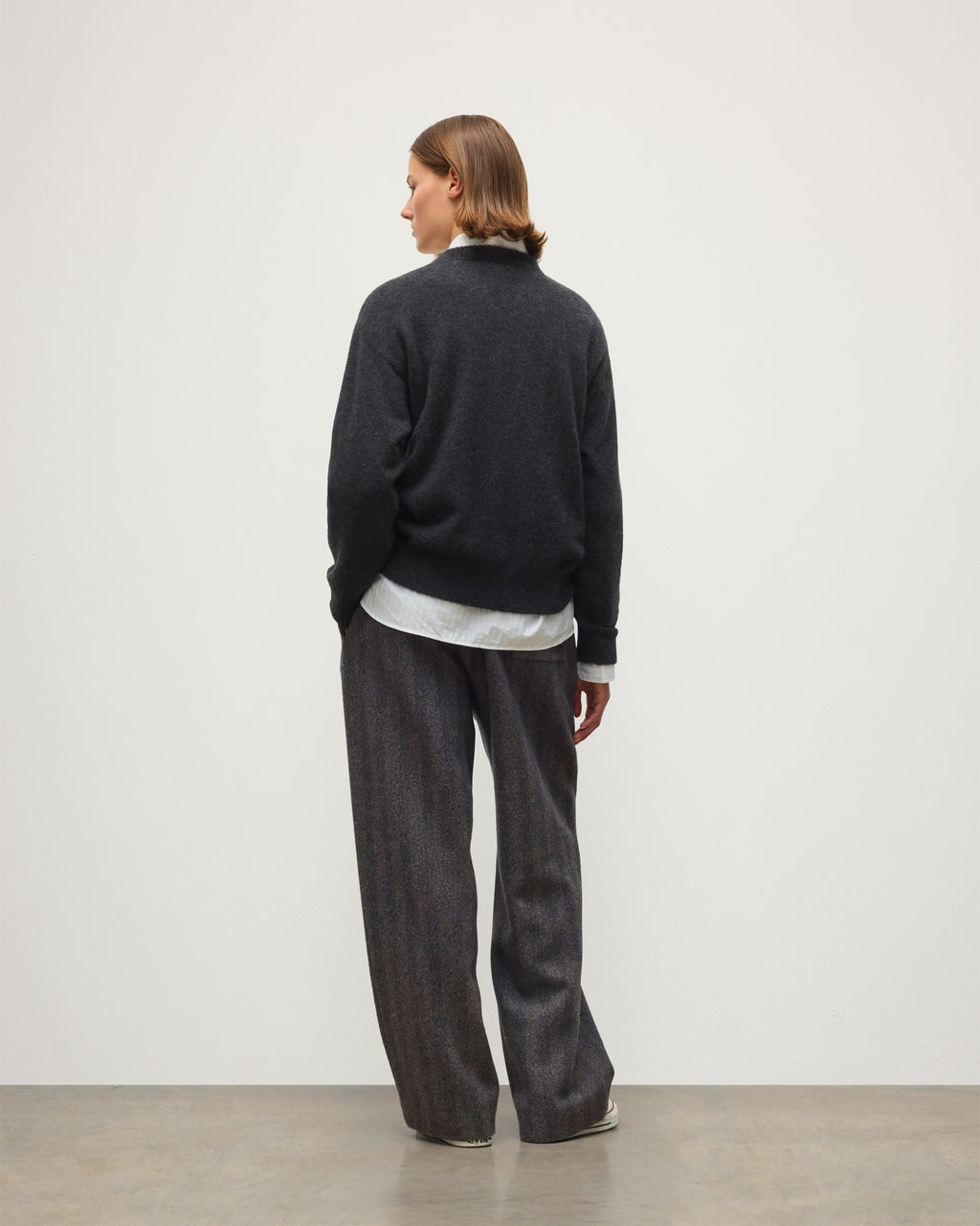 Johnstons of Elgin - Boyce Grey Brushed Cashmere - Silk Jumper