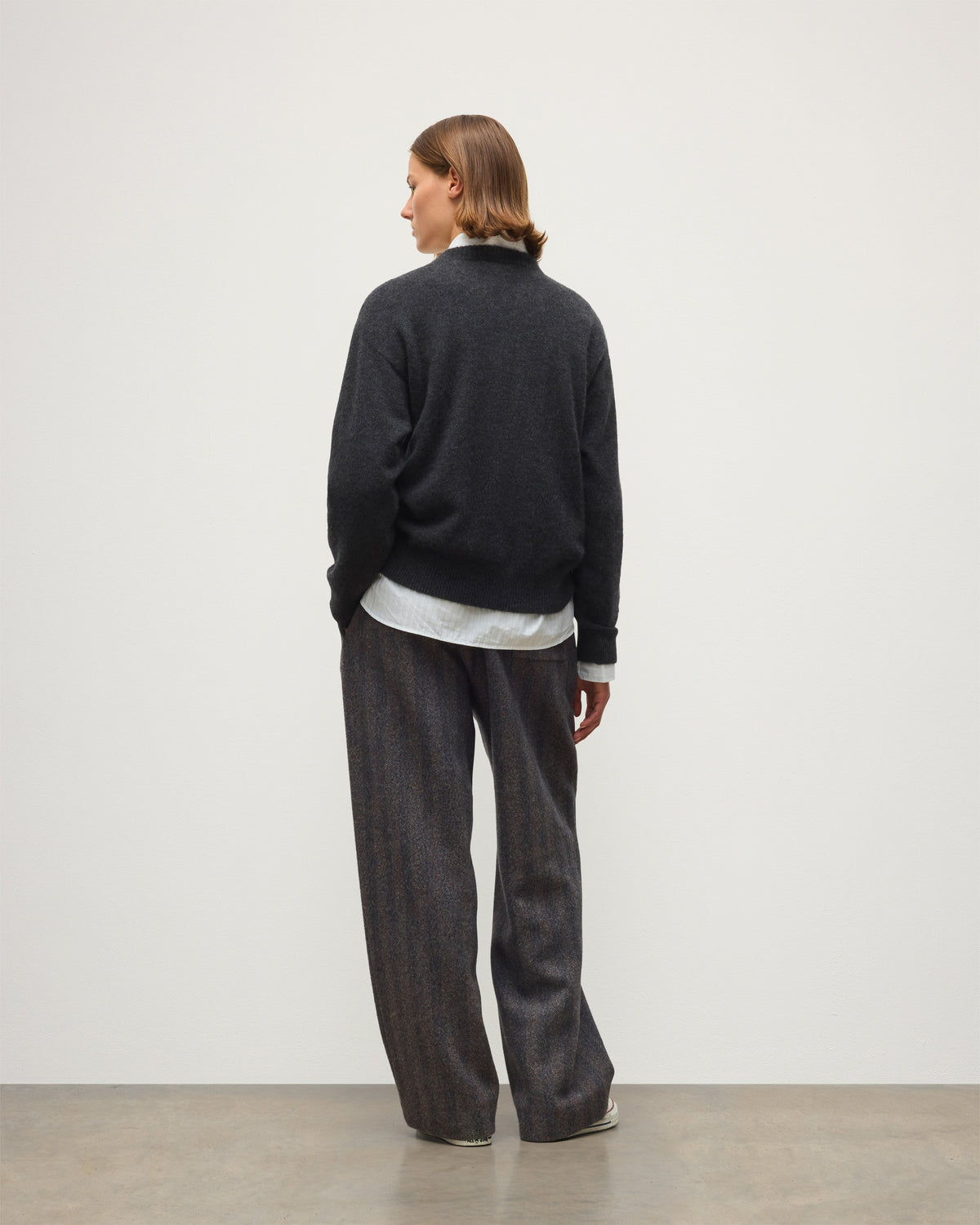 Johnstons of Elgin - Boyce Grey Brushed Cashmere - Silk Jumper