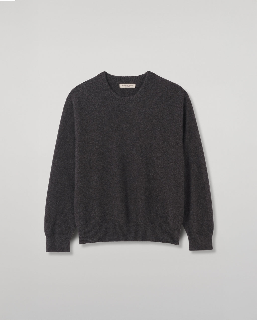 Johnstons of Elgin - Boyce Grey Brushed Cashmere - Silk Jumper