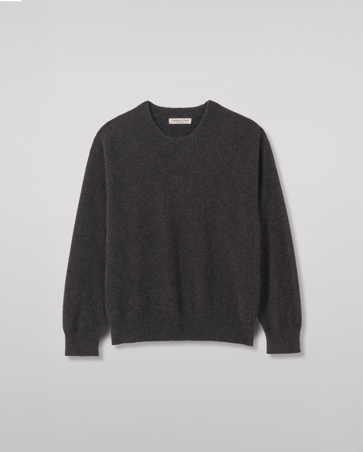 Johnstons of Elgin - Boyce Grey Brushed Cashmere - Silk Jumper