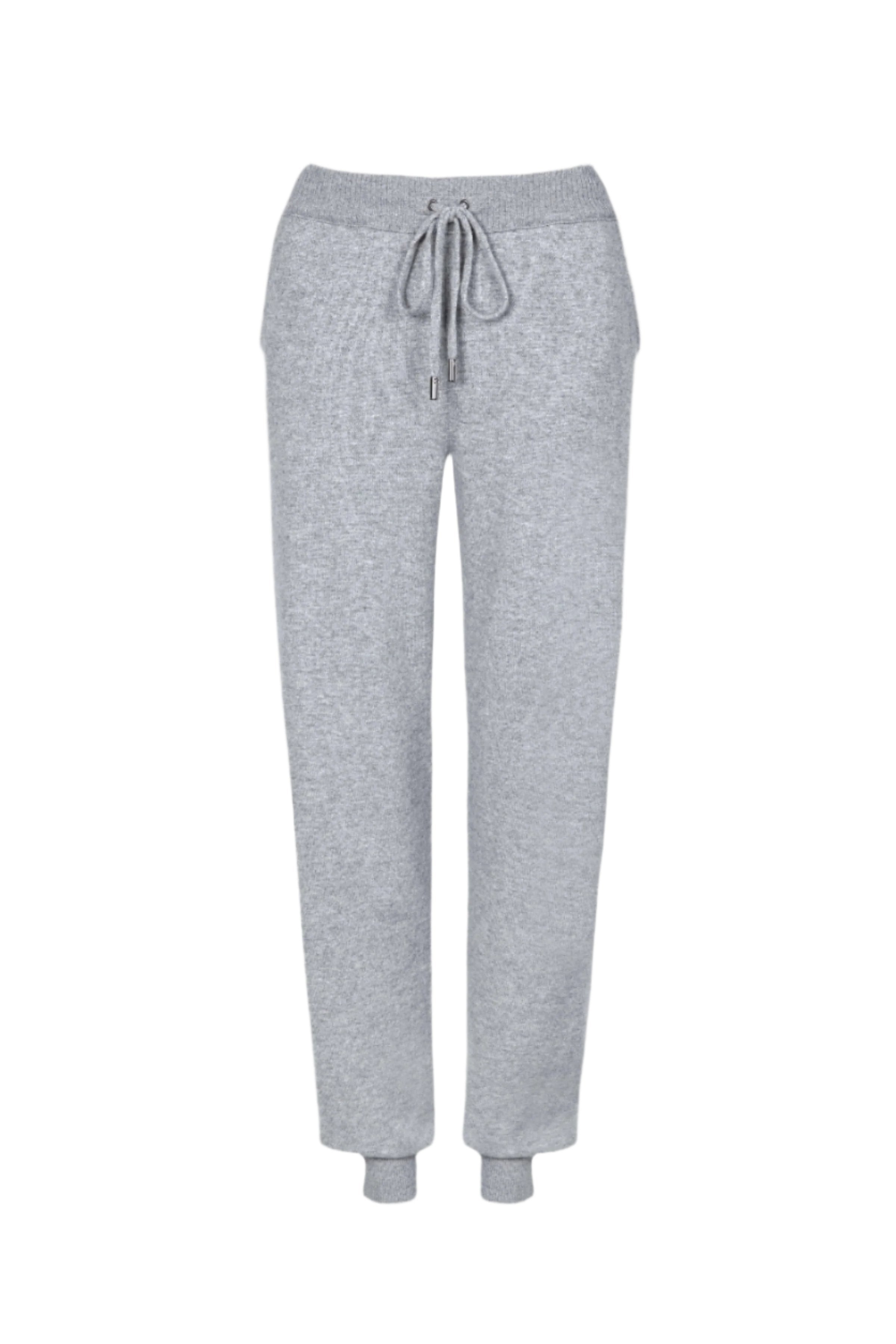 Johnstons of Elgin - Women's Light Grey Cashmere Joggers