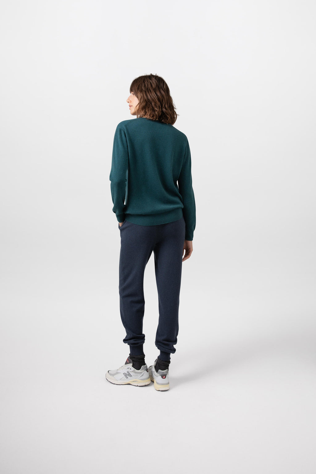 Johnstons of Elgin - Women's Mid Blue Cashmere Joggers