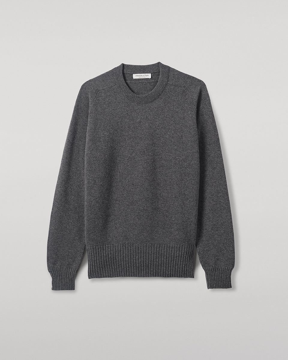 Johnstons of Elgin - Superfine Merino Relaxed Dark Grey Jumper