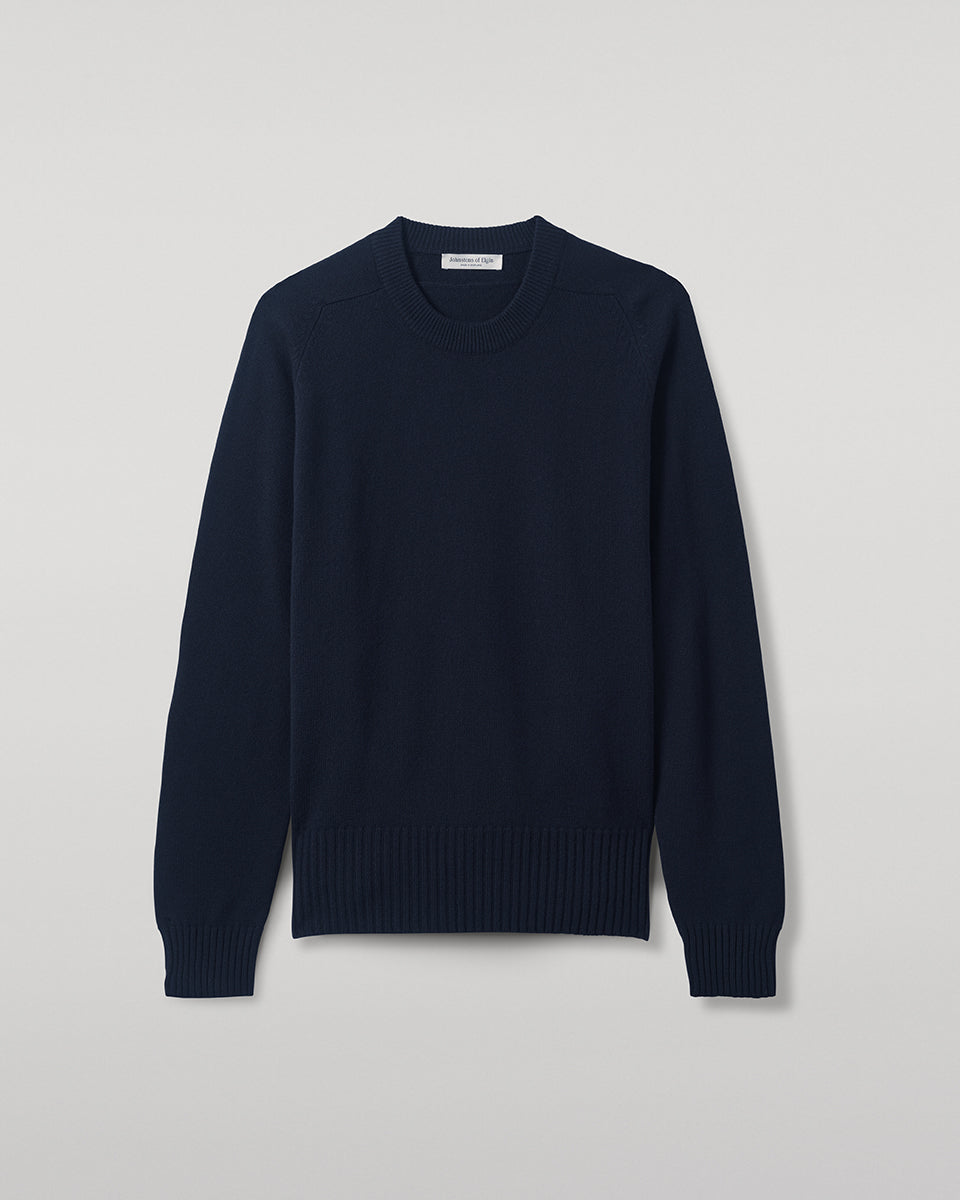 Johnstons of Elgin - Superfine Merino Relaxed Dark Navy Jumper