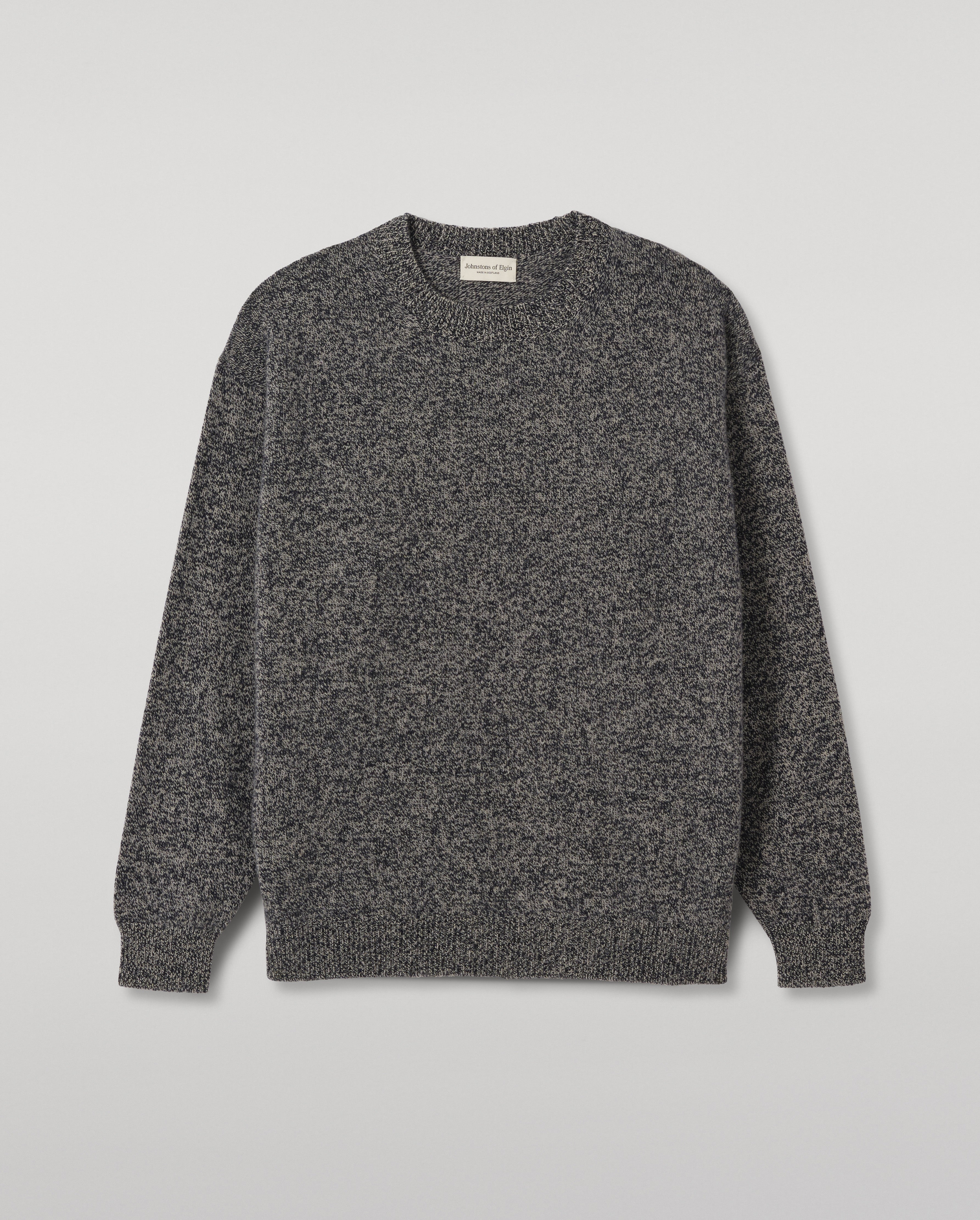 Johnstons of Elgin - Craigie Dark Blue Lambswool Jumper