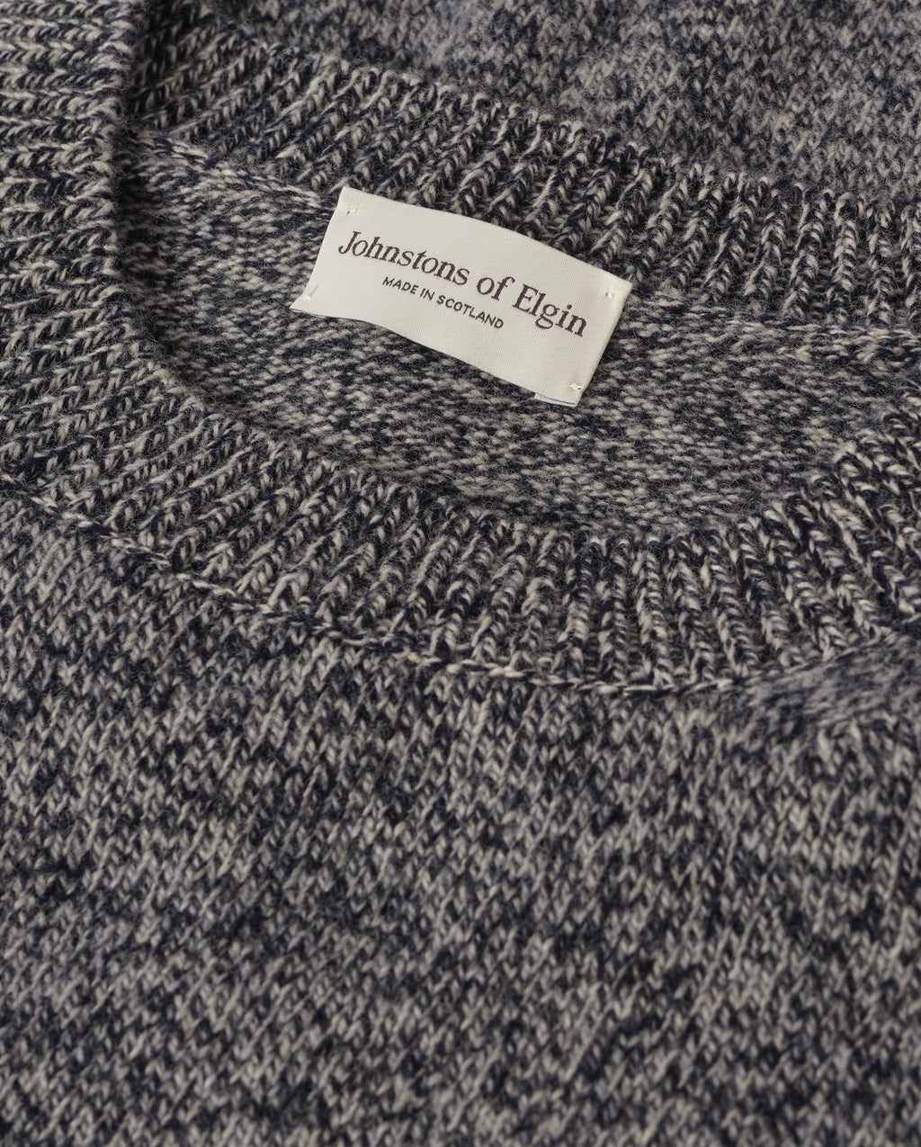 Johnstons of Elgin - Craigie Dark Blue Lambswool Jumper