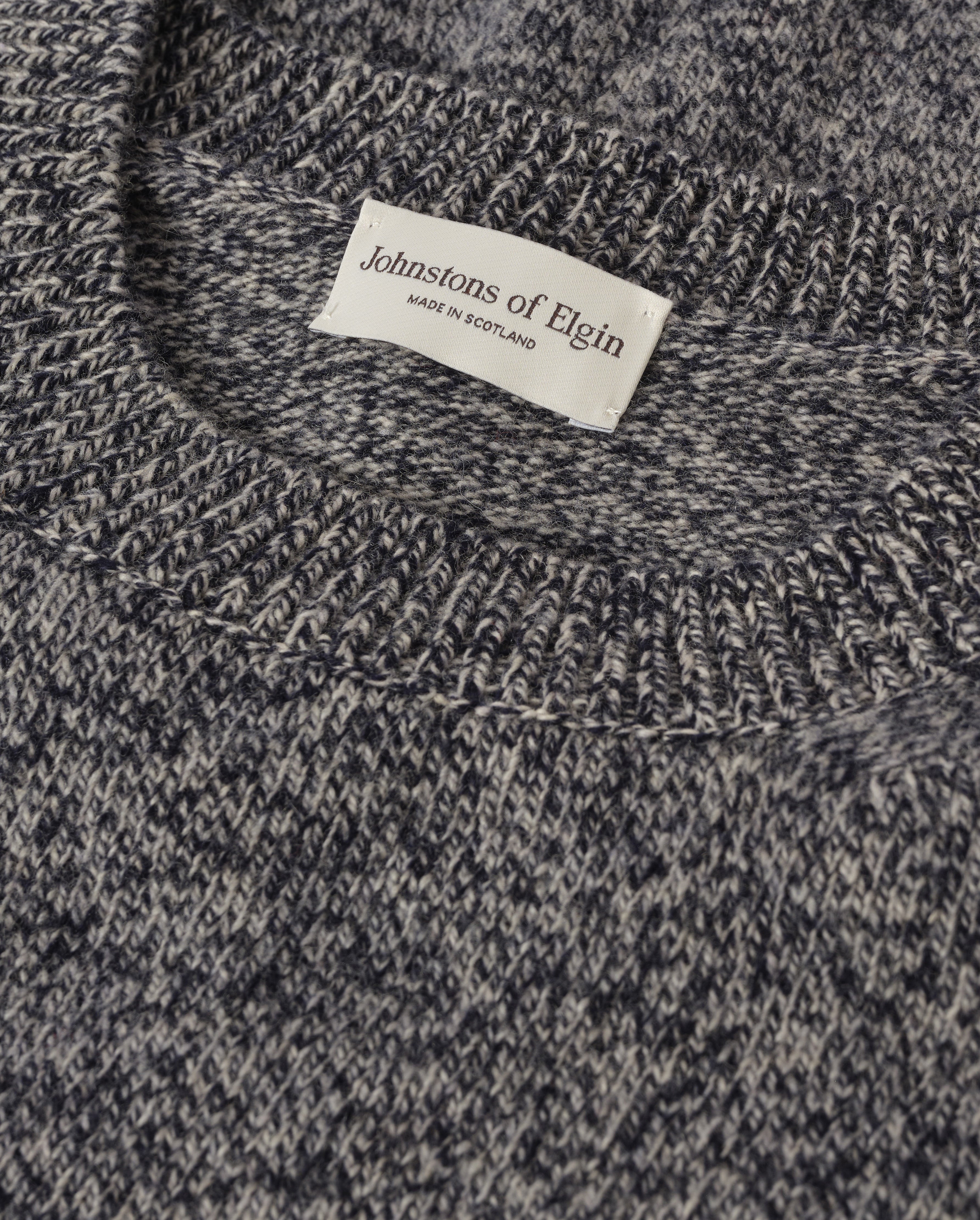 Johnstons of Elgin - Craigie Dark Blue Lambswool Jumper