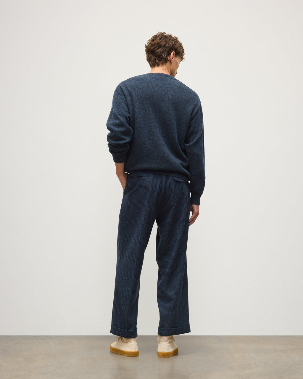 Johnstons of Elgin - Craigie Navy Lambswool Jumper