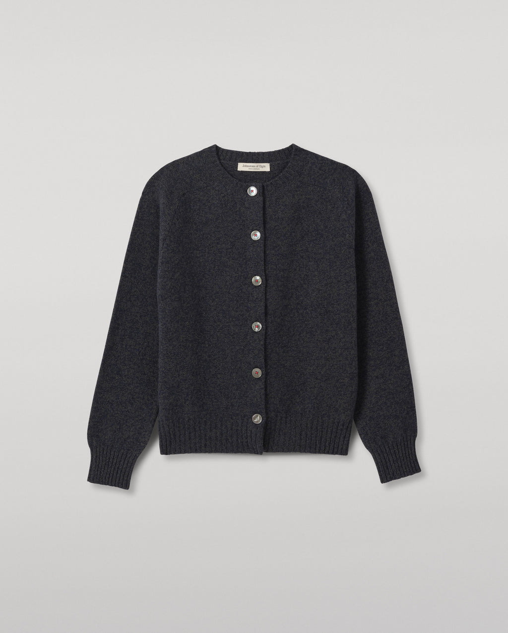 Johnstons of Elgin - Blyth Grey Lambswool Cardigan