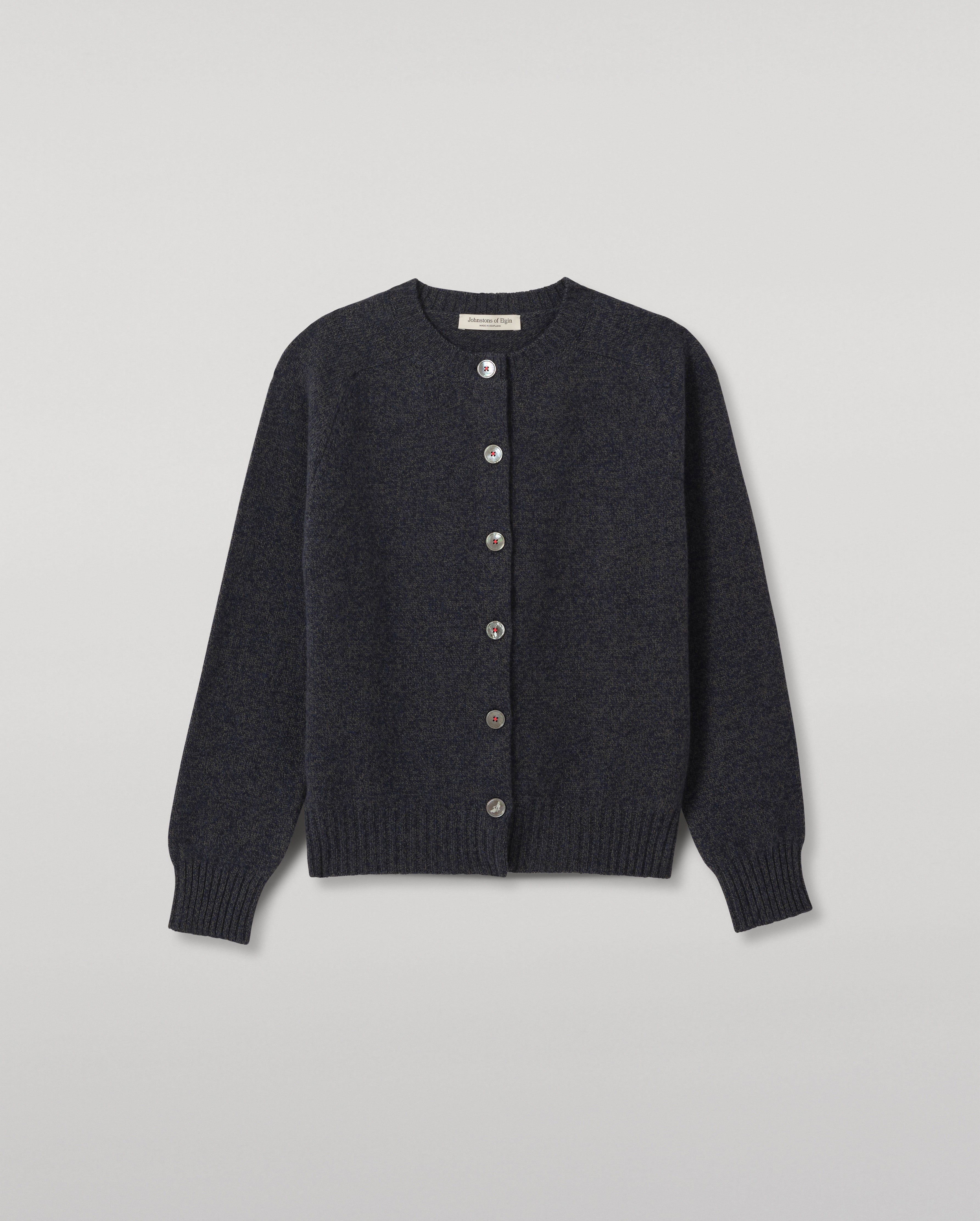 Johnstons of Elgin - Blyth Grey Lambswool Cardigan