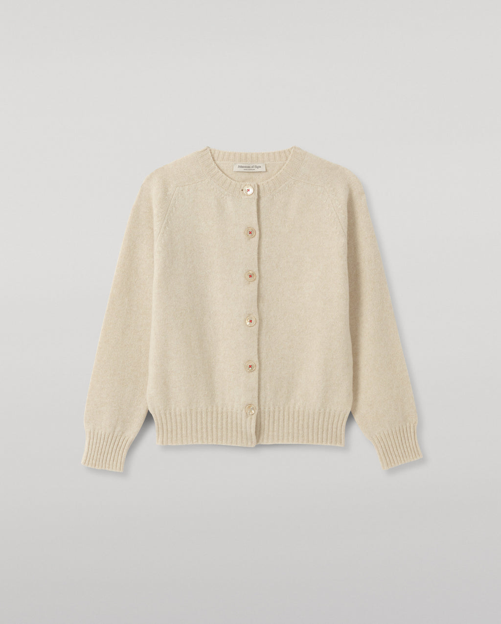 Johnstons of Elgin - Blyth Natural Lambswool Cardigan