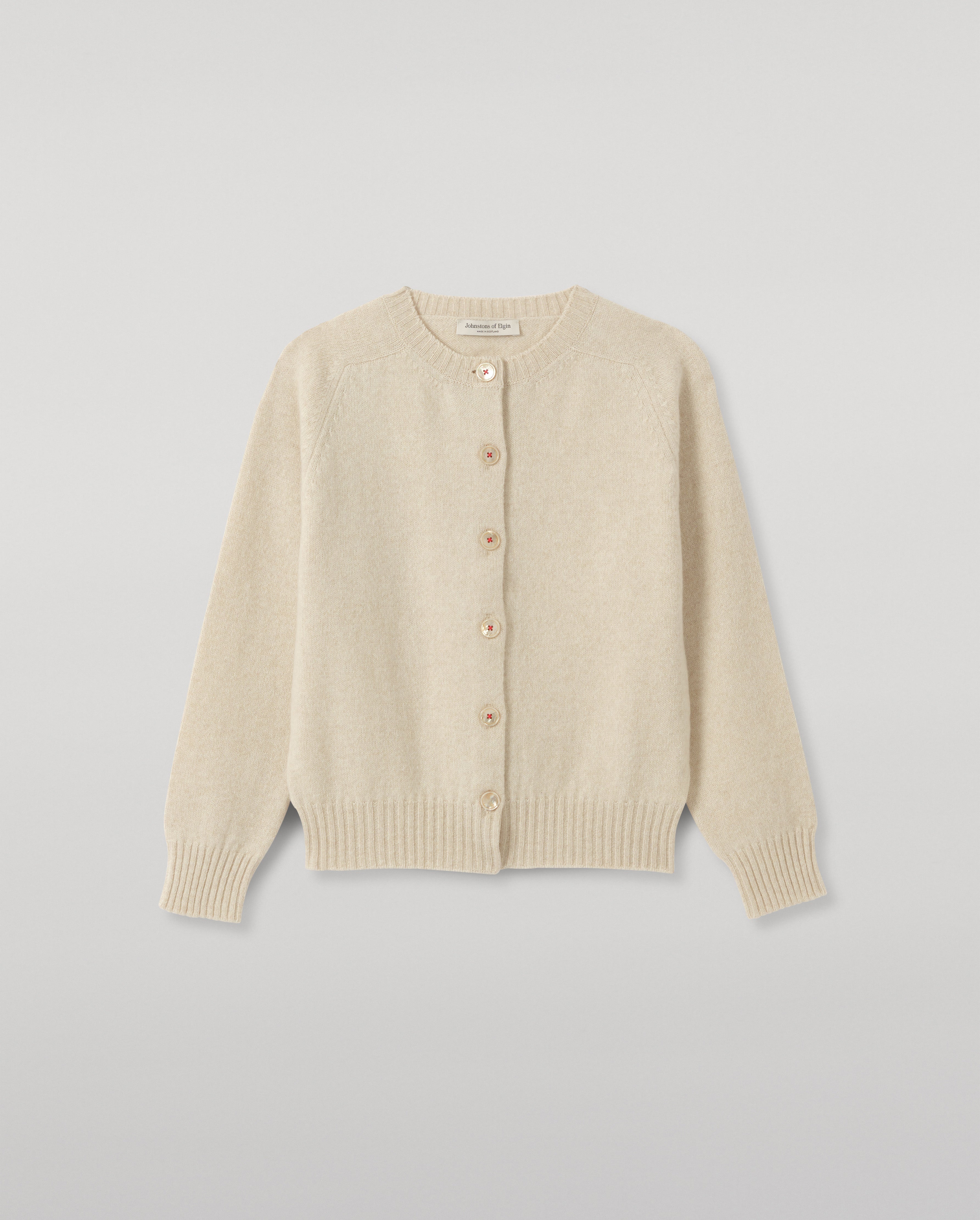 Johnstons of Elgin - Blyth Natural Lambswool Cardigan