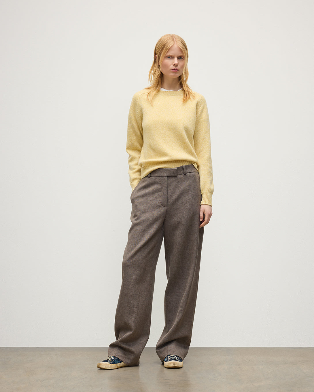 Johnstons of Elgin - Blyth Yellow Lambswool Jumper