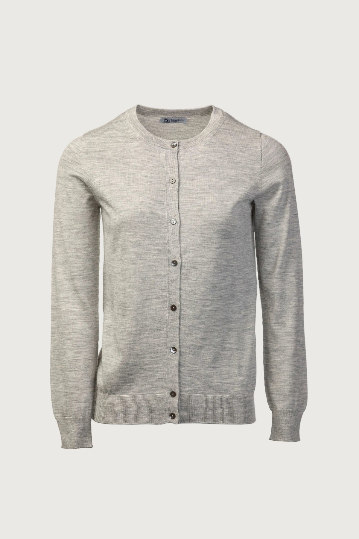 Johnstons of Elgin - Light Grey Merino Wool Cardigan
