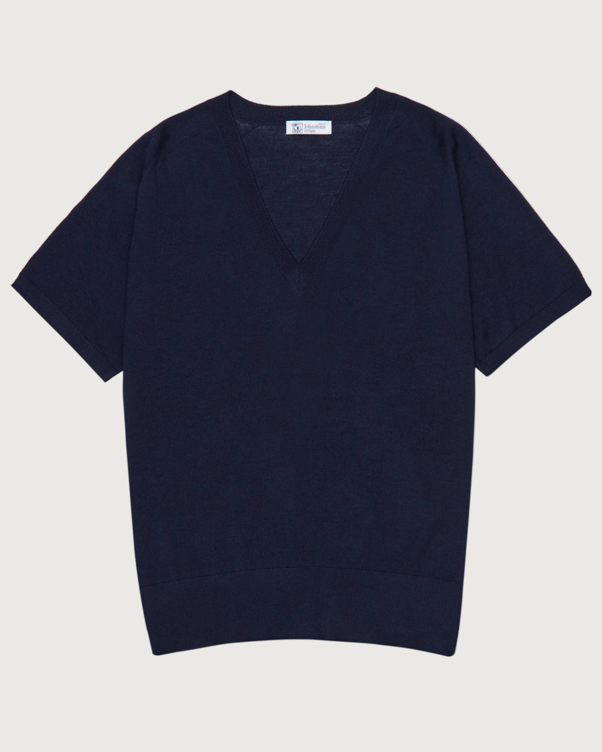 Johnstons of Elgin - Dark Navy Superfine Merino T - Shirt