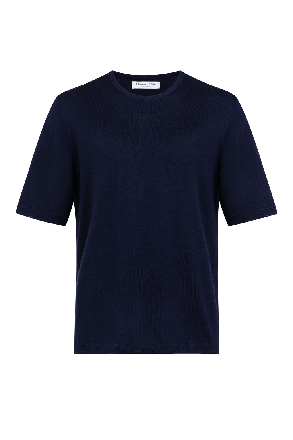 Johnstons of Elgin - Superfine Merino Dark Navy T - Shirt