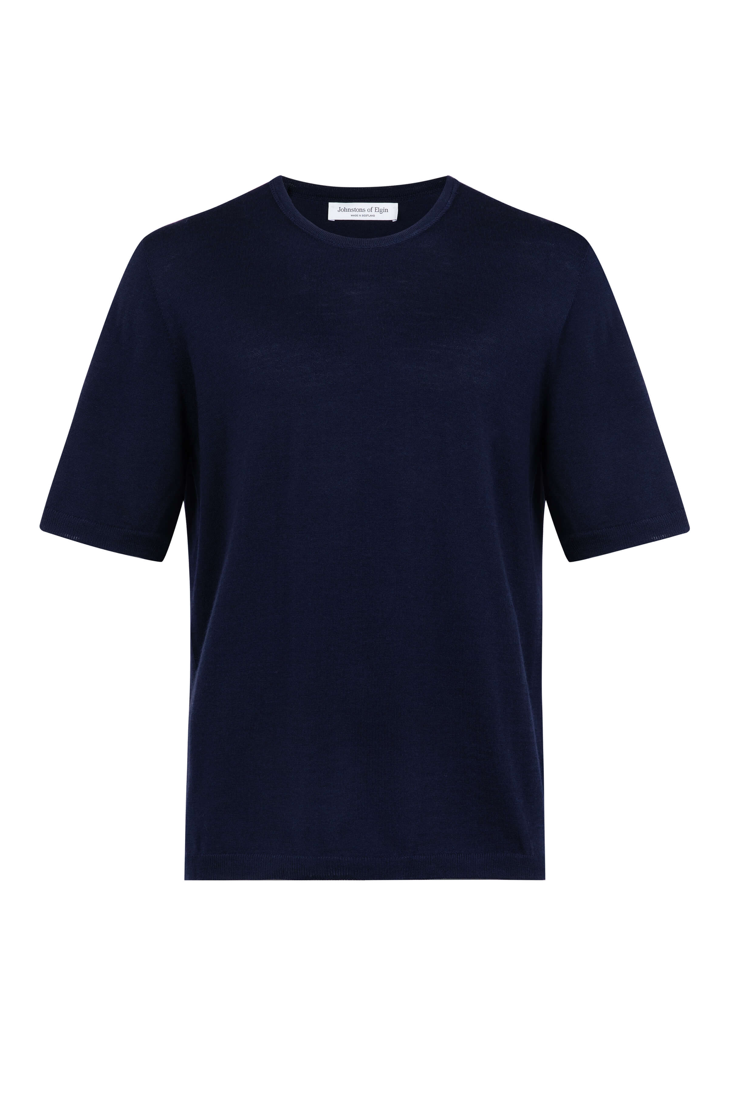 Johnstons of Elgin - Superfine Merino Dark Navy T - Shirt