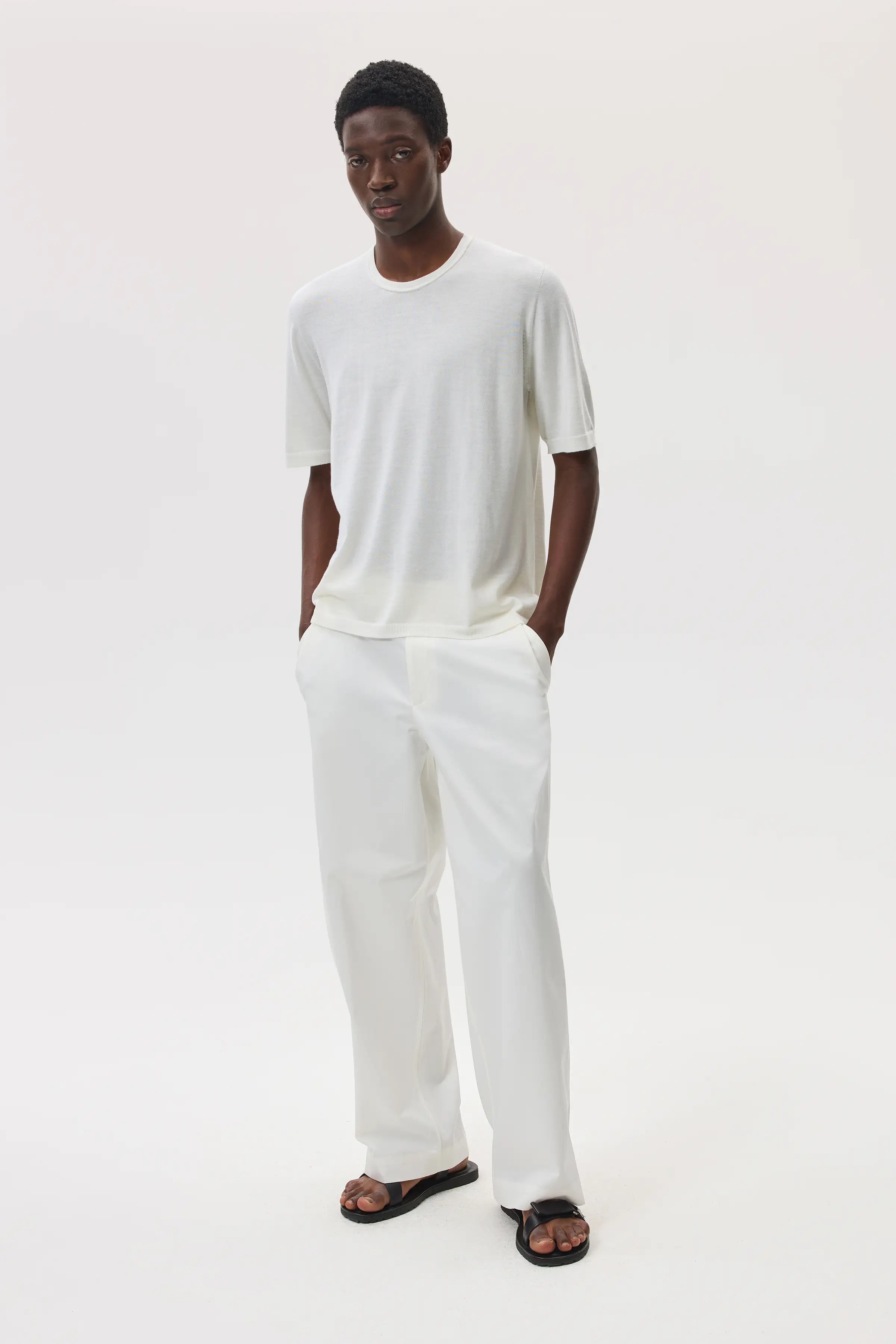 Johnstons of Elgin - Superfine Merino White T - Shirt
