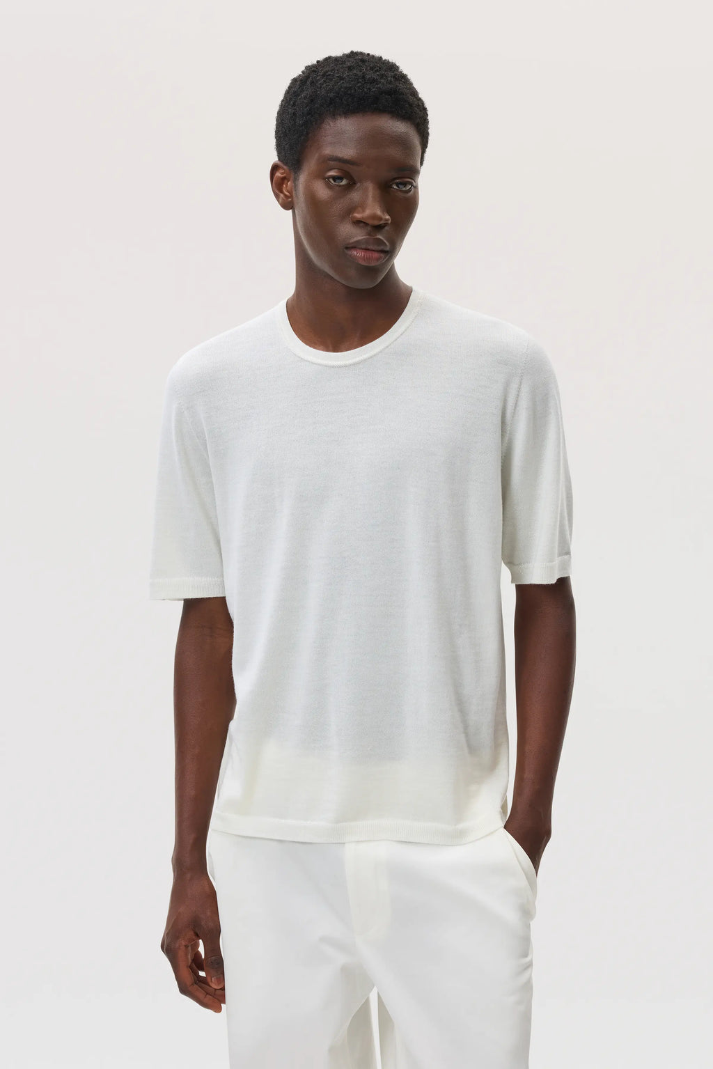 Johnstons of Elgin - Superfine Merino White T - Shirt