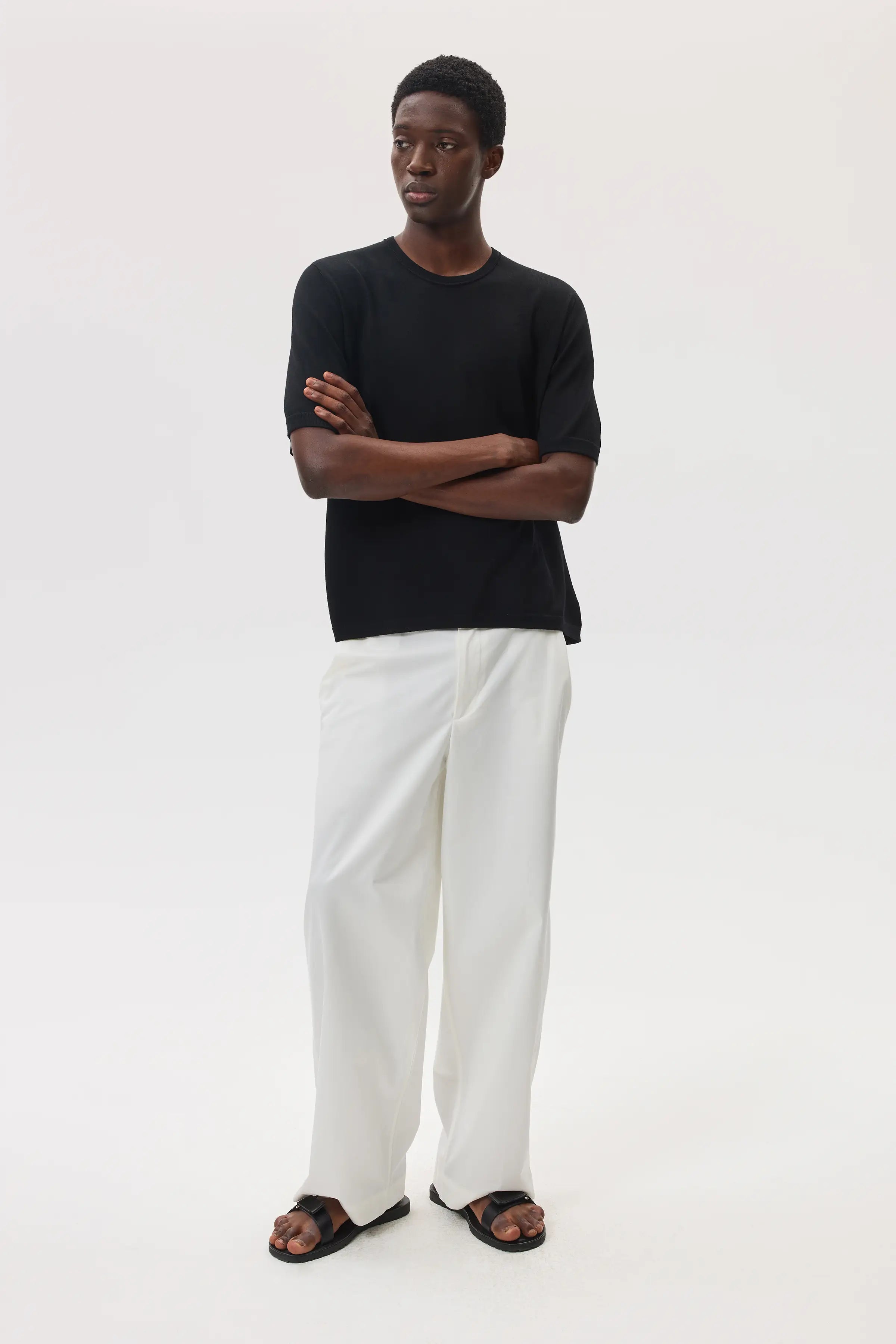 Johnstons of Elgin - Superfine Merino Black T - Shirt