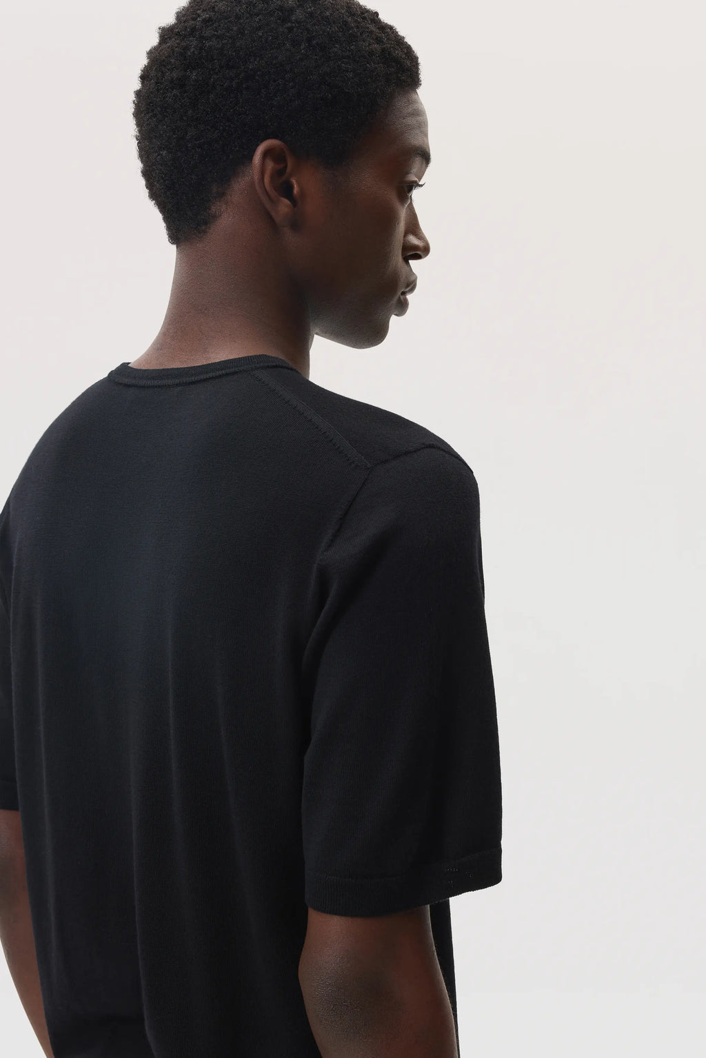 Johnstons of Elgin - Superfine Merino Black T - Shirt