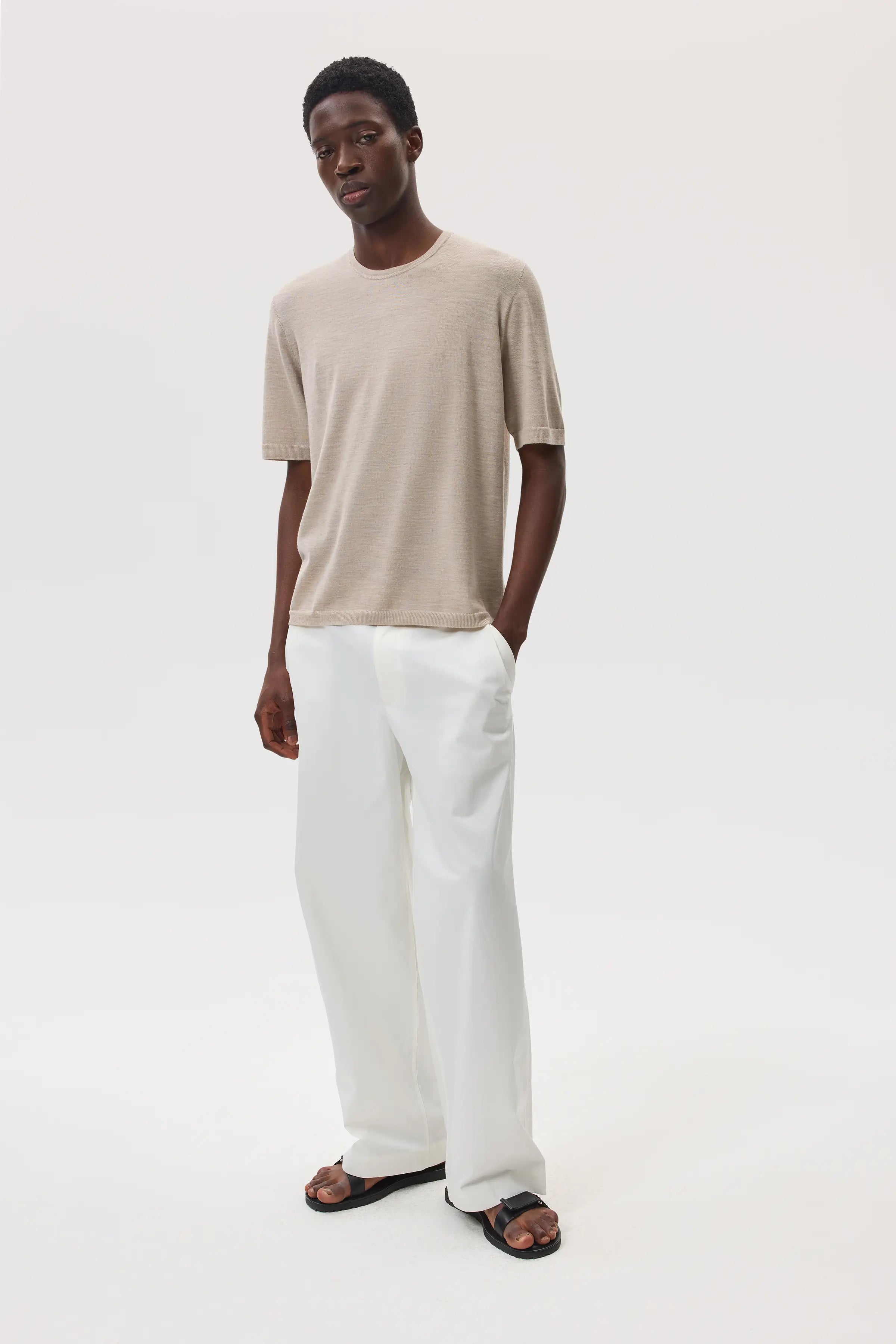 Johnstons of Elgin - Superfine Merino Natural T - Shirt