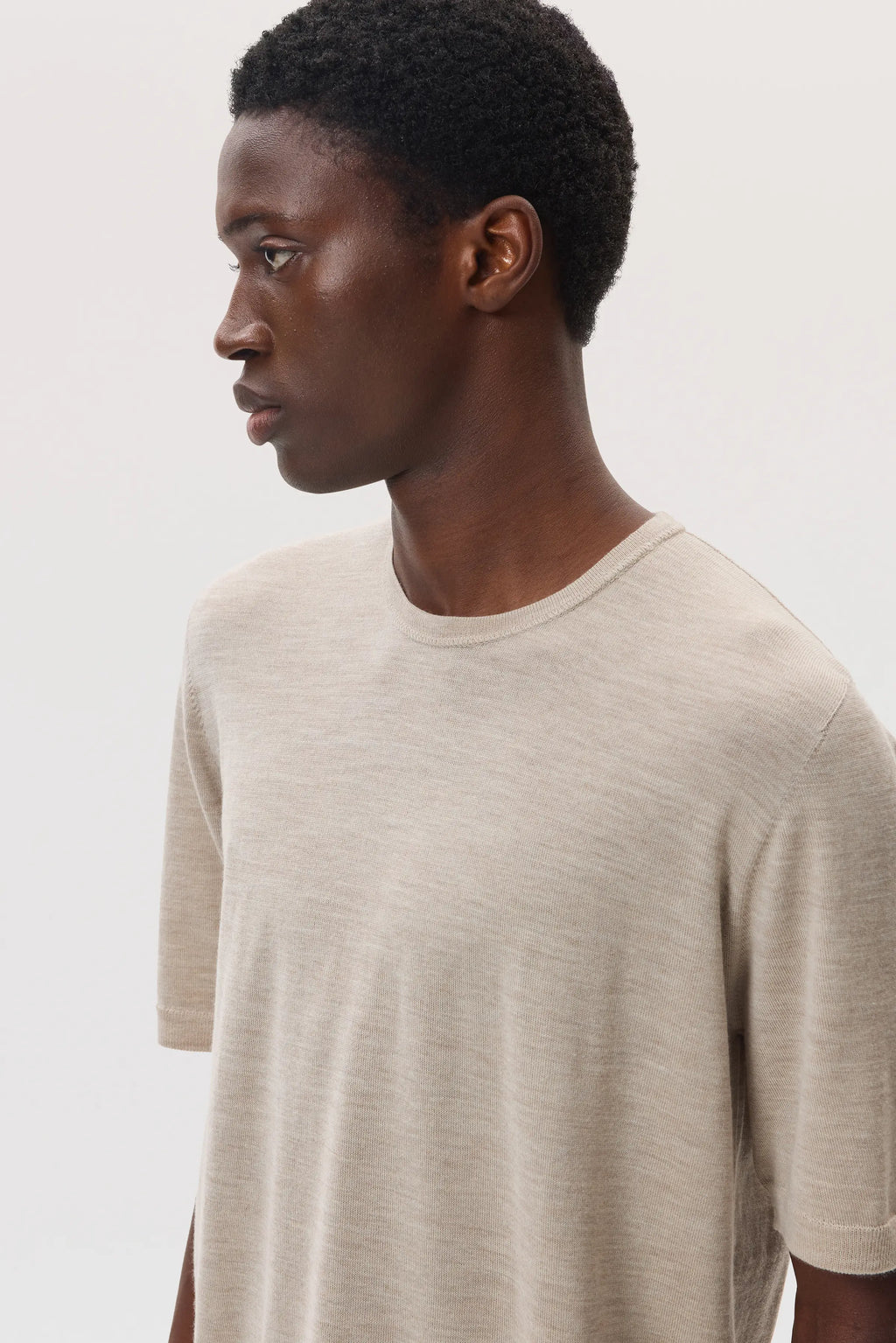 Johnstons of Elgin - Superfine Merino Natural T - Shirt