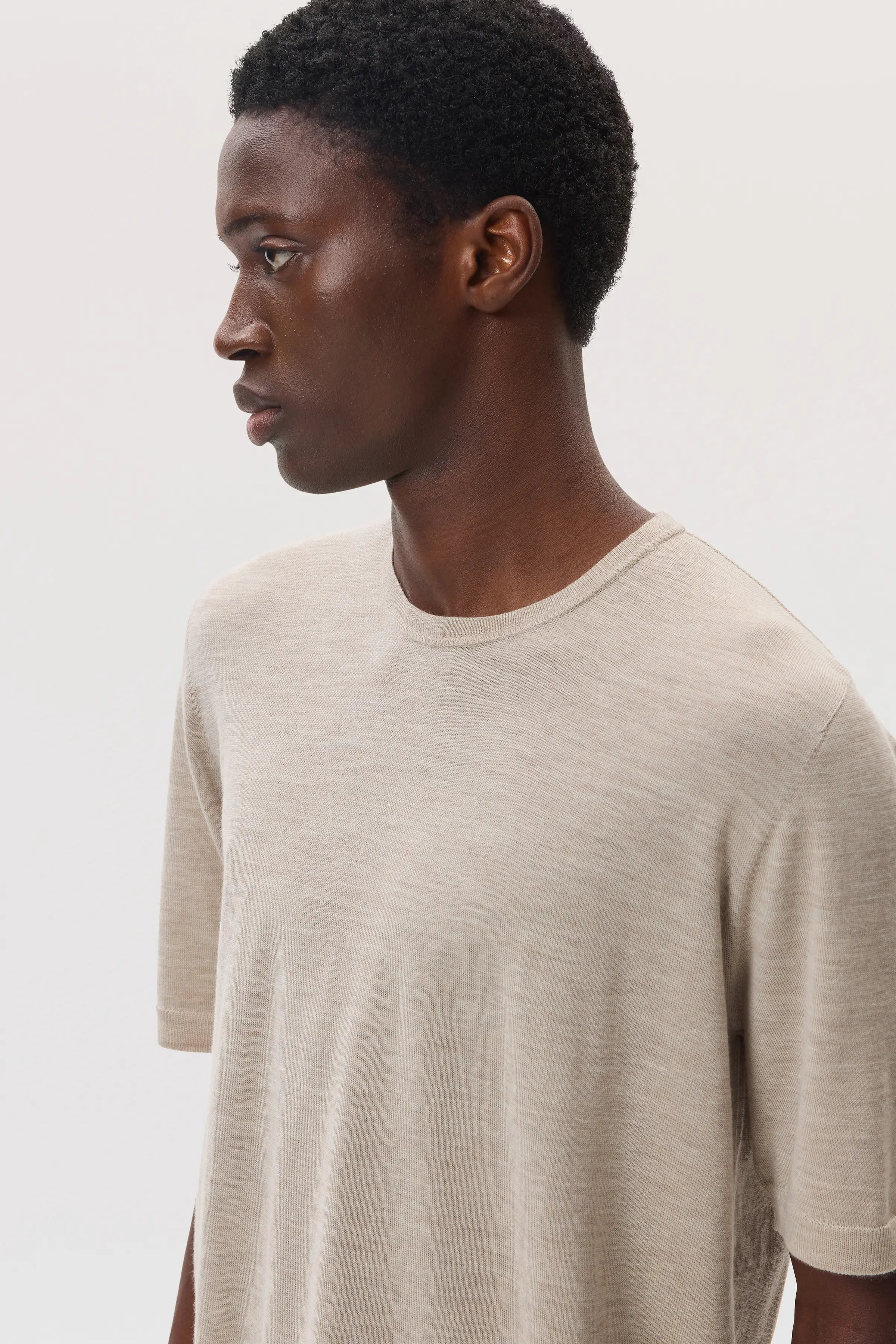 Johnstons of Elgin - Superfine Merino Natural T - Shirt