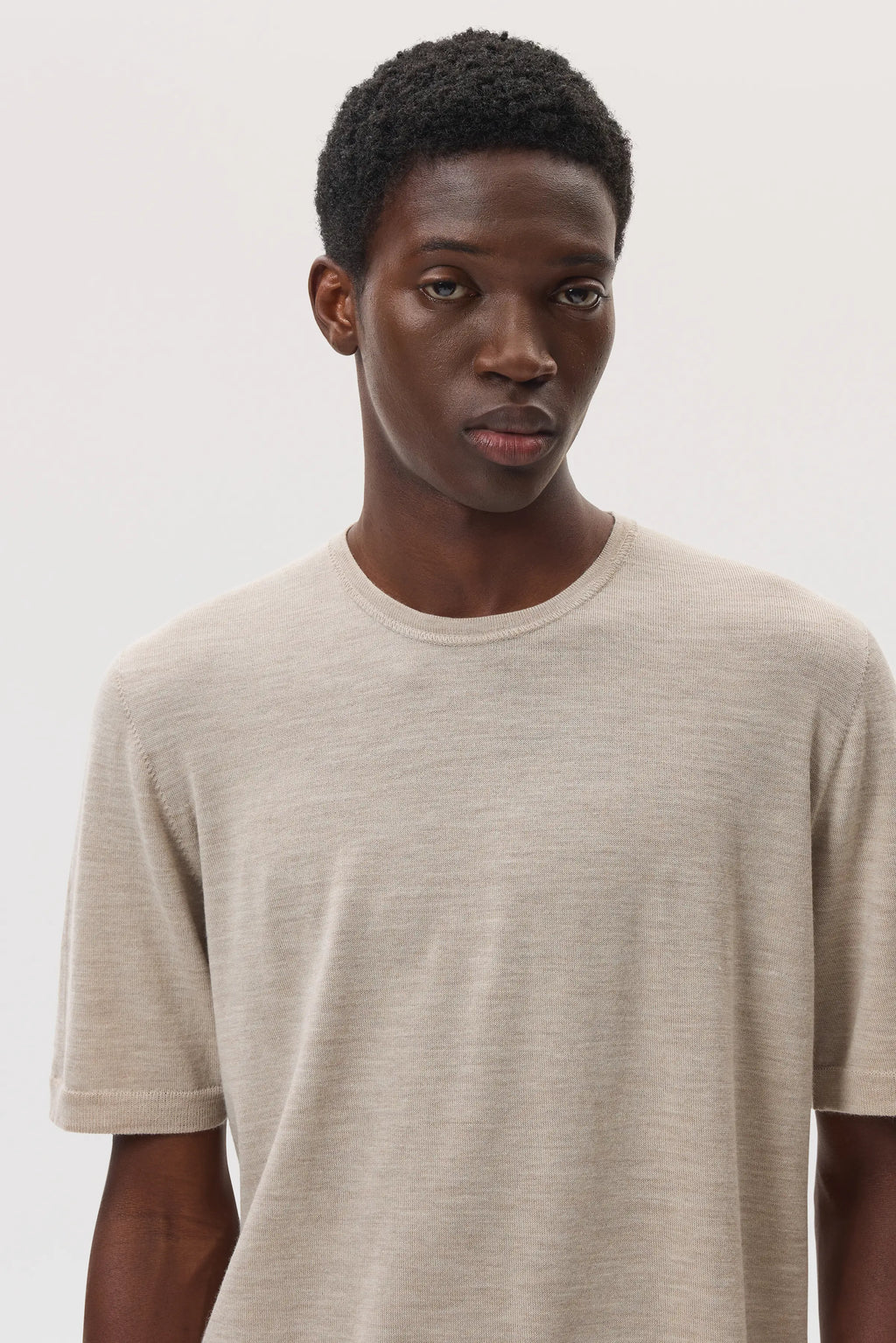 Johnstons of Elgin - Superfine Merino Natural T - Shirt