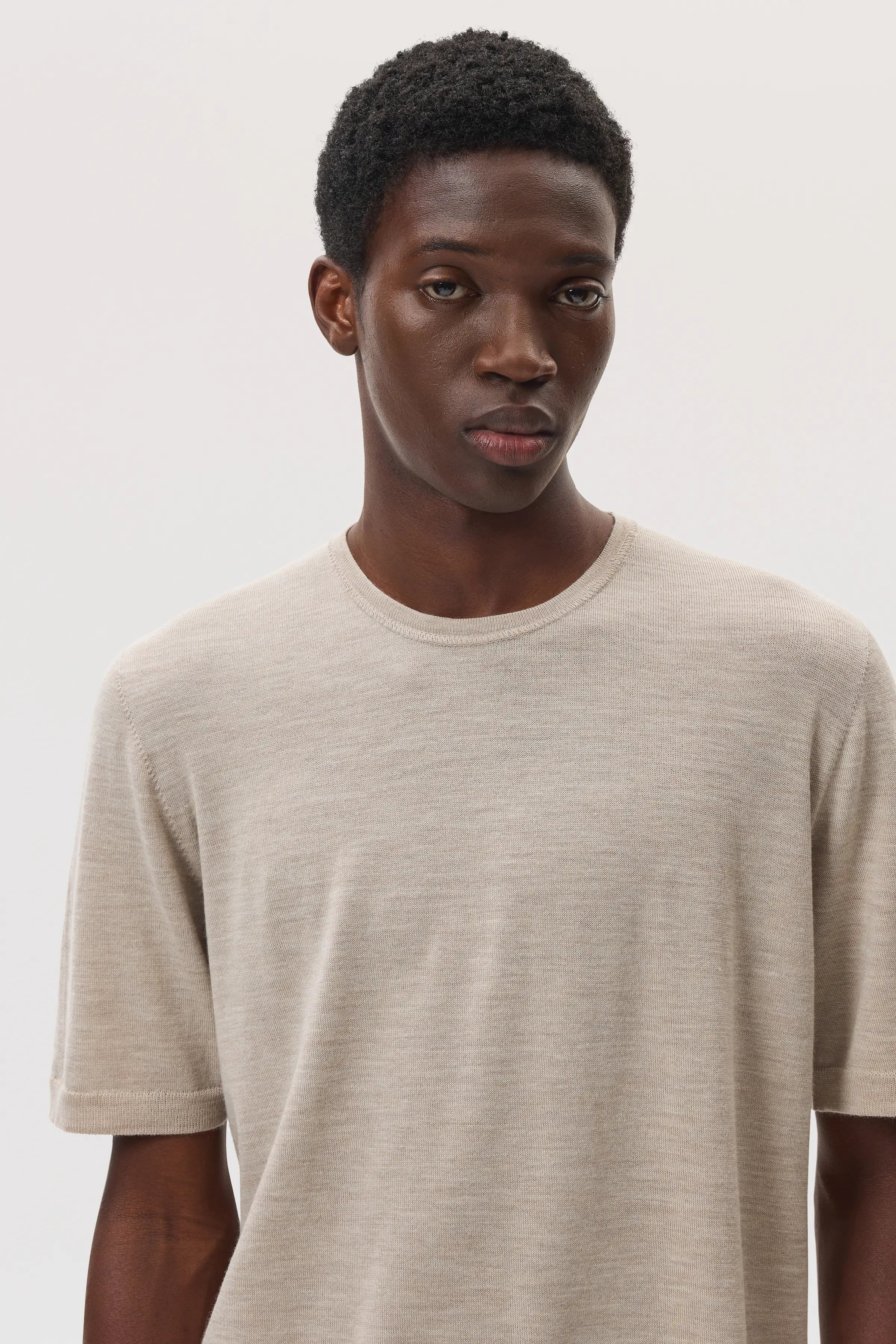 Johnstons of Elgin - Superfine Merino Natural T - Shirt
