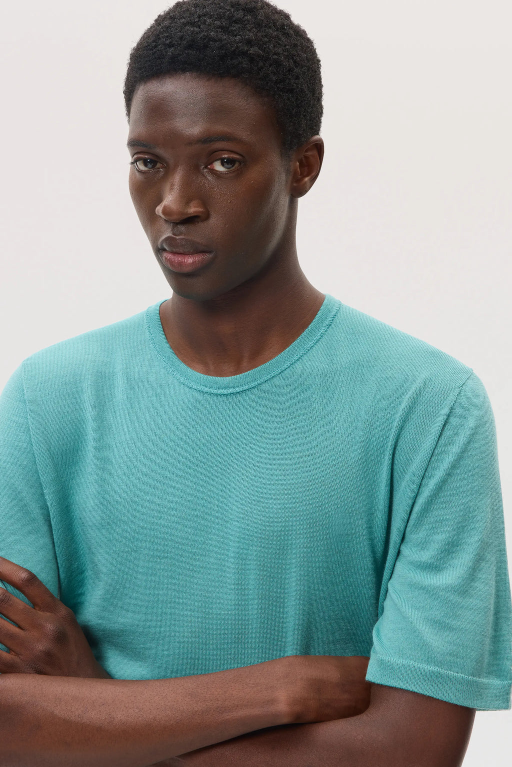 Johnstons of Elgin - Superfine Merino Green T - Shirt