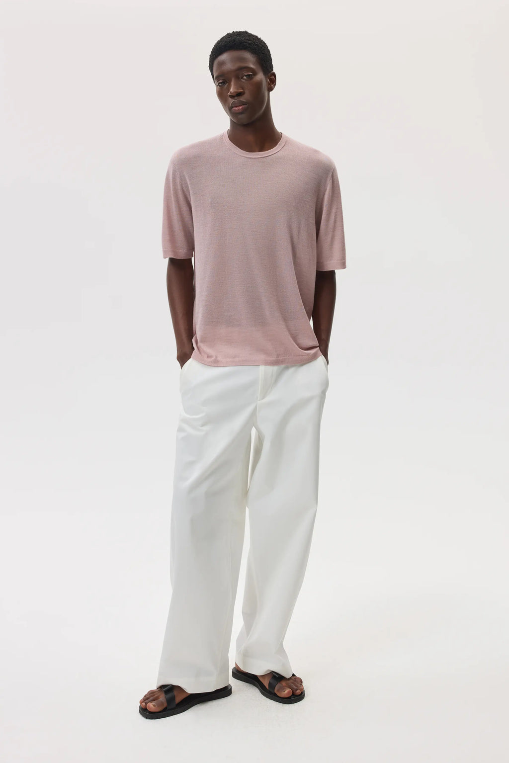Johnstons of Elgin - Superfine Merino Pink T - Shirt