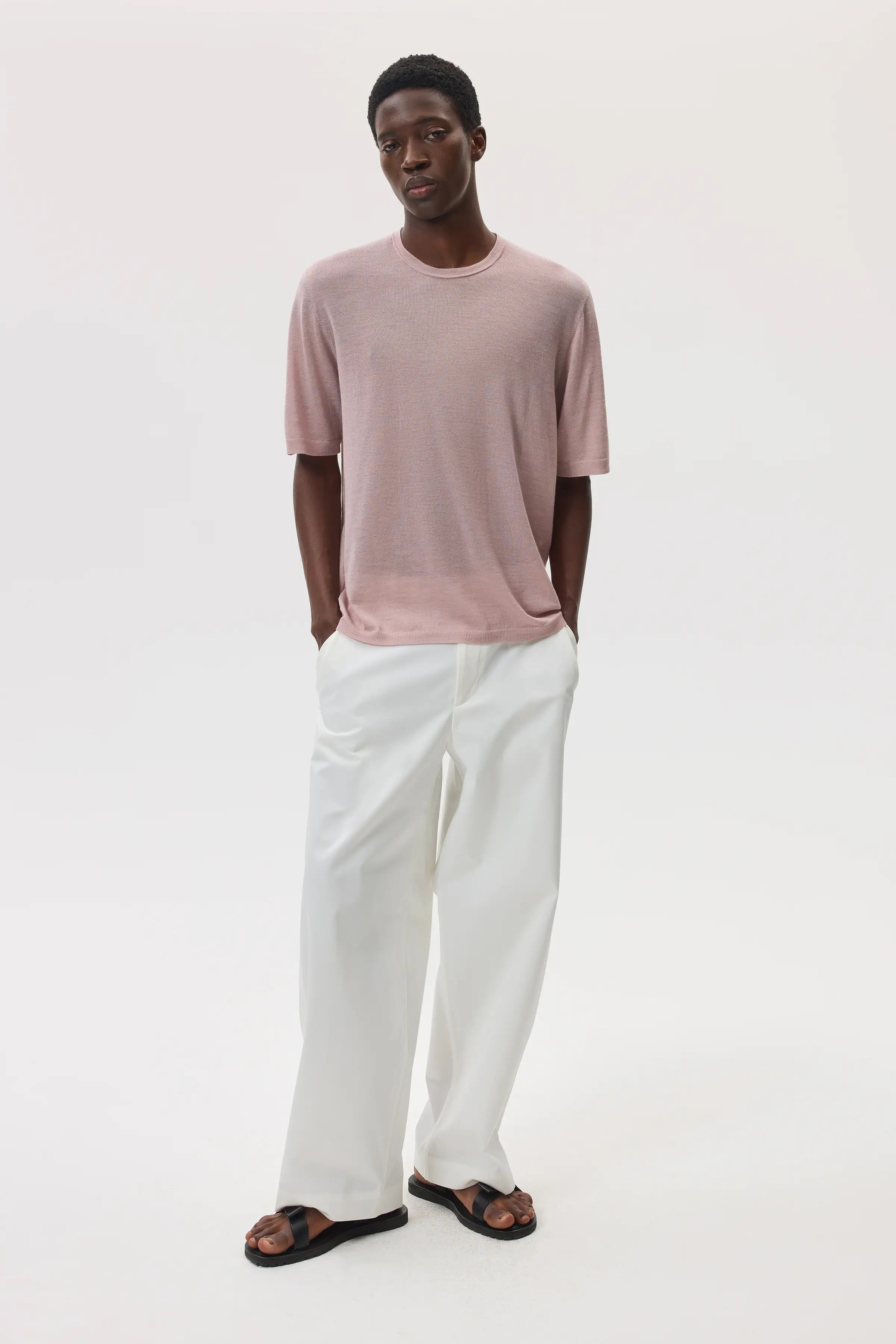 Johnstons of Elgin - Superfine Merino Pink T - Shirt