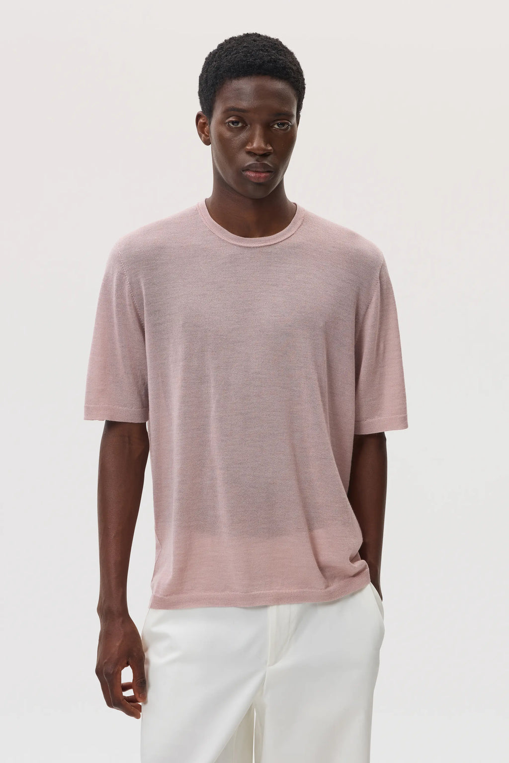 Johnstons of Elgin - Superfine Merino Pink T - Shirt