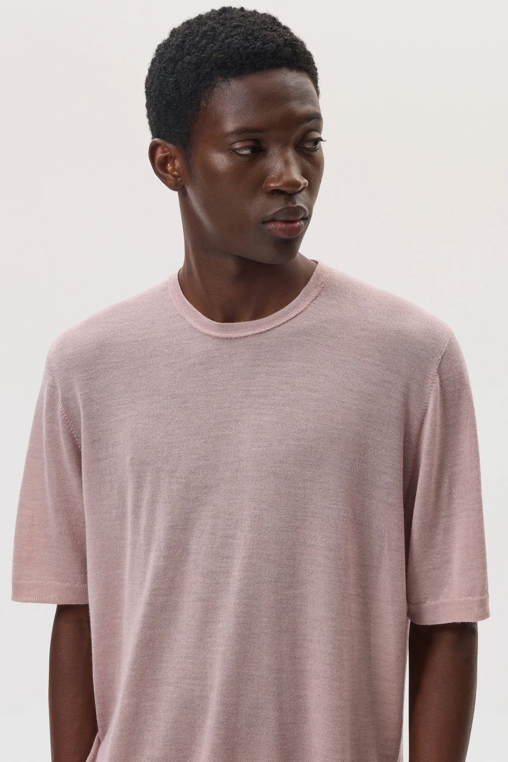 Johnstons of Elgin - Superfine Merino Pink T - Shirt