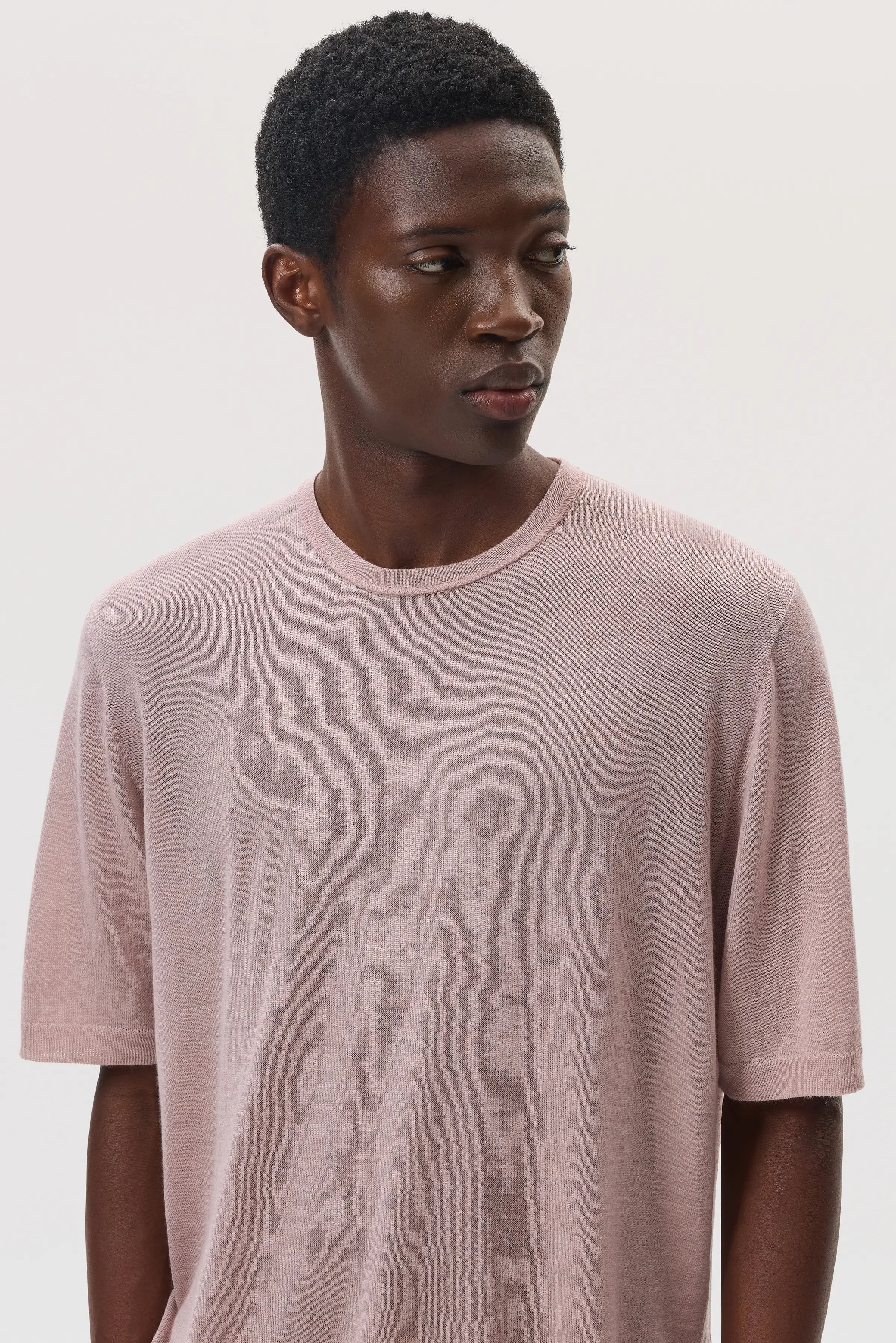 Johnstons of Elgin - Superfine Merino Pink T - Shirt