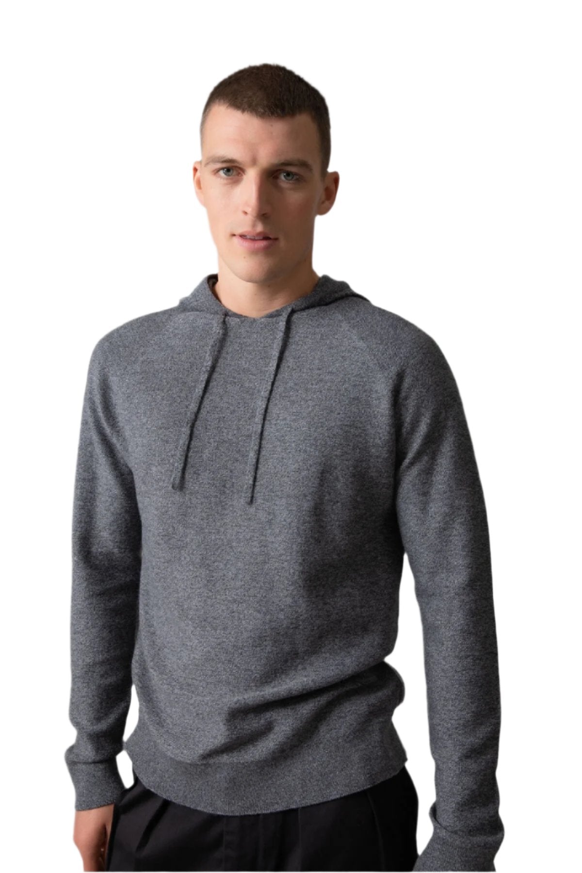 Johnstons of Elgin - Seamless Mid Grey Merino Hoodie