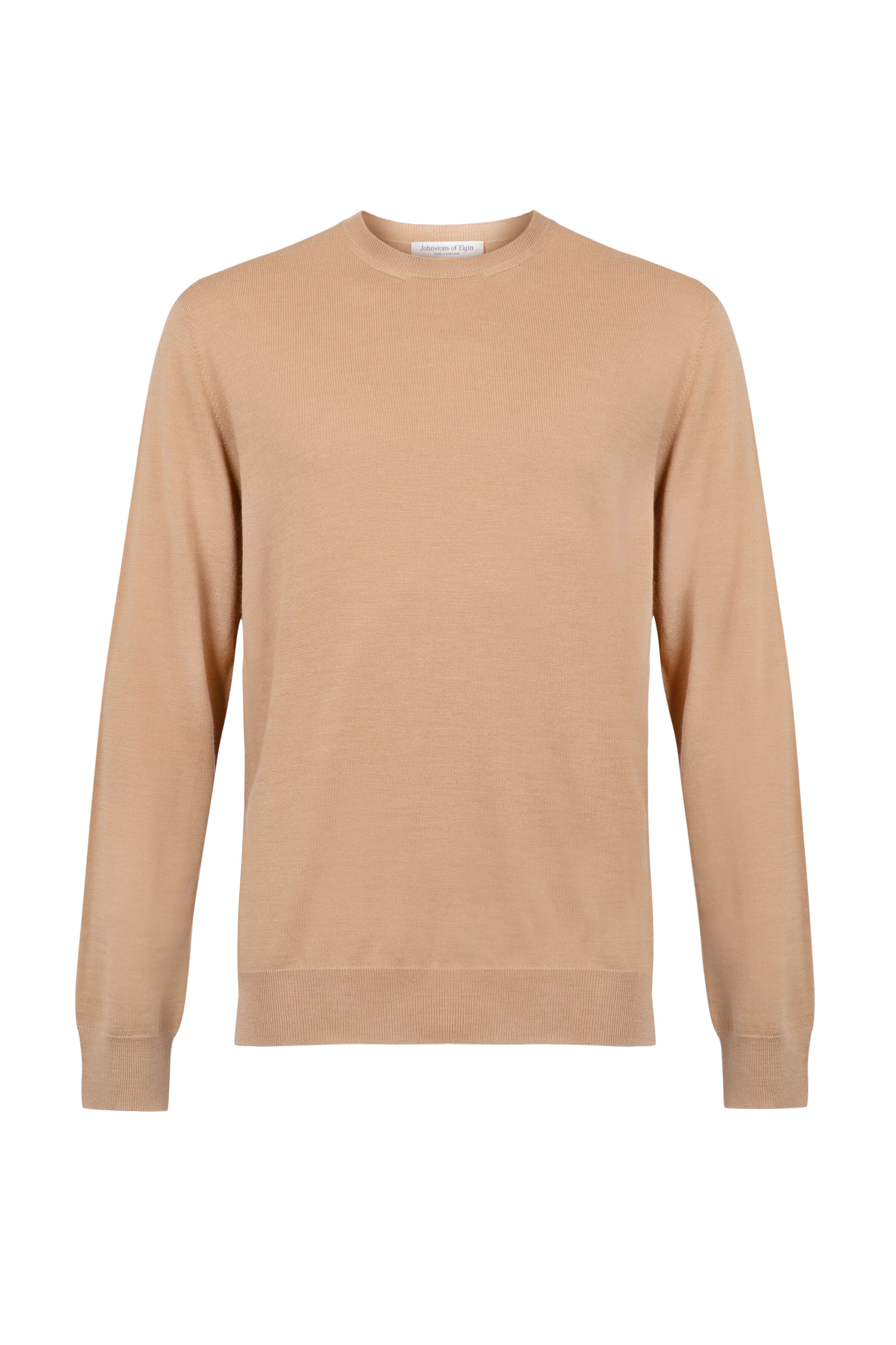 Johnstons of Elgin - Merino Round Neck Camel Jumper