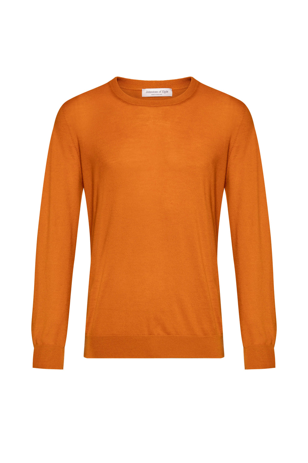 Johnstons of Elgin - Merino Round Neck Orange Jumper