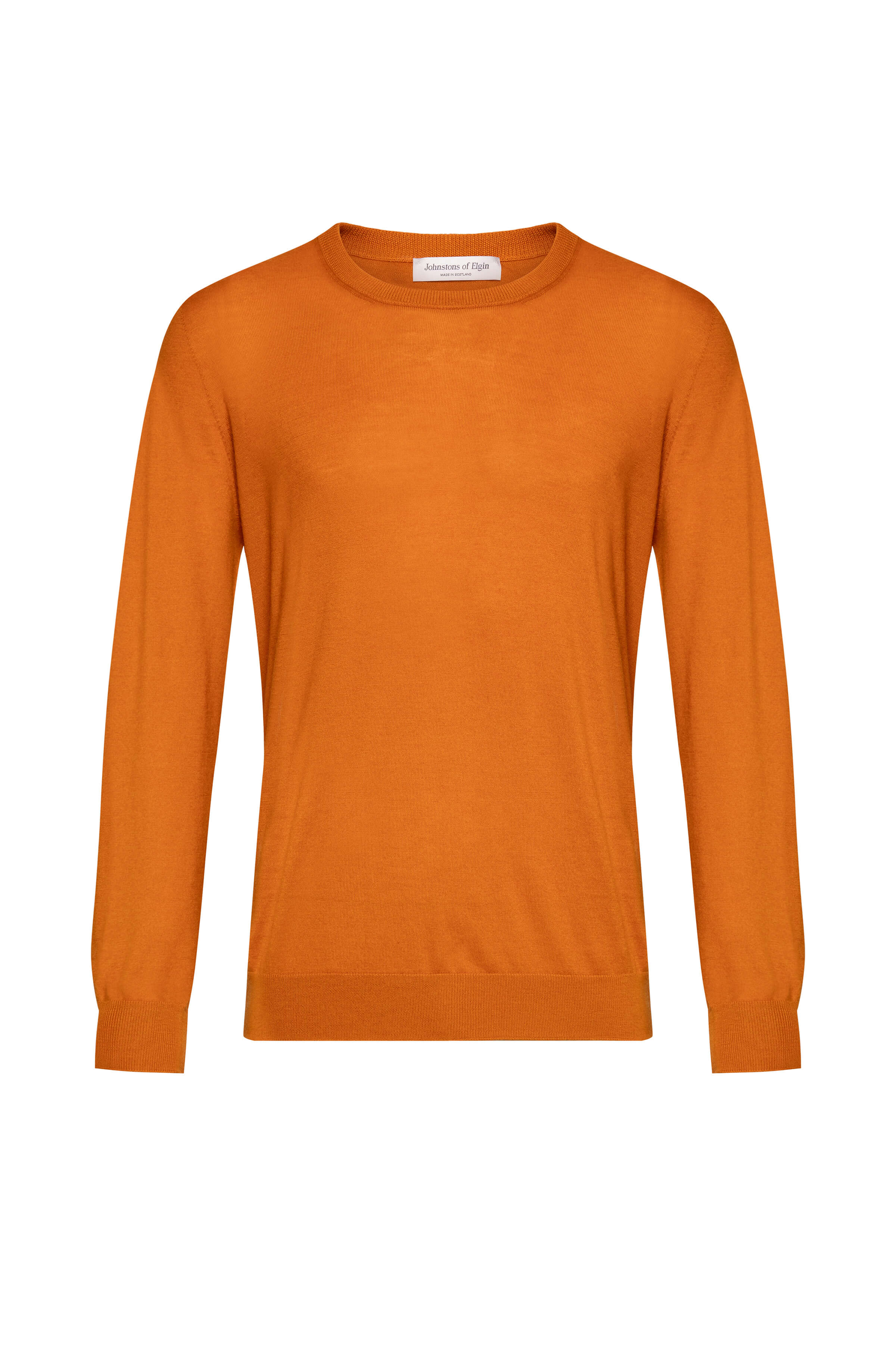 Johnstons of Elgin - Merino Round Neck Orange Jumper