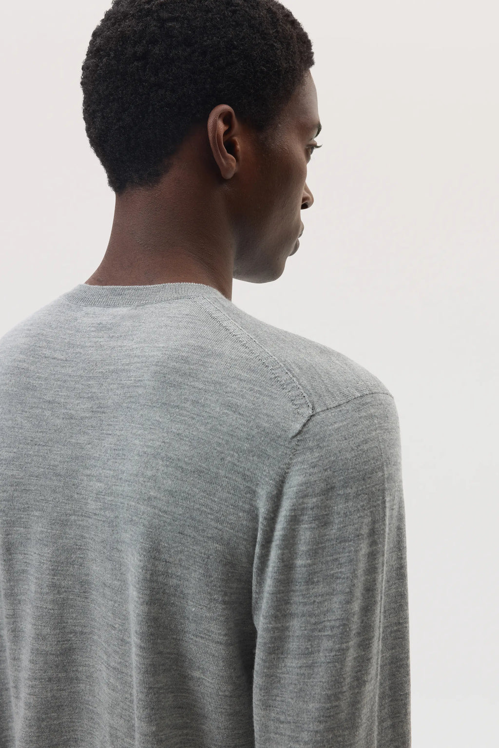 Johnstons of Elgin - Merino Round Neck Light Grey Jumper