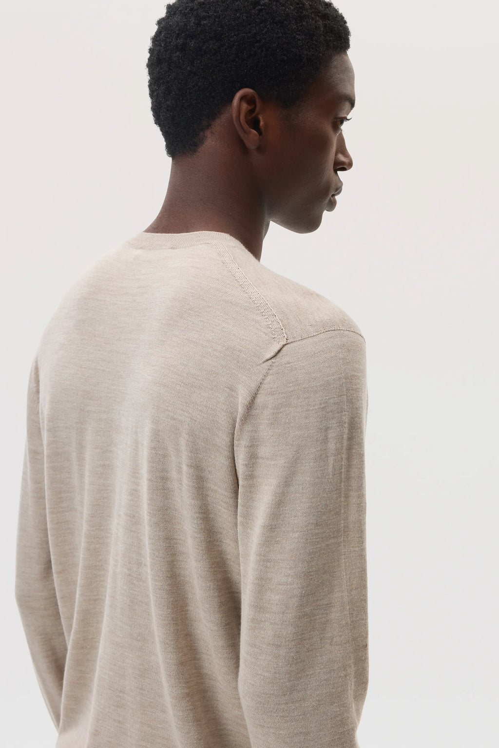 Johnstons of Elgin - Merino Round Neck Natural Jumper