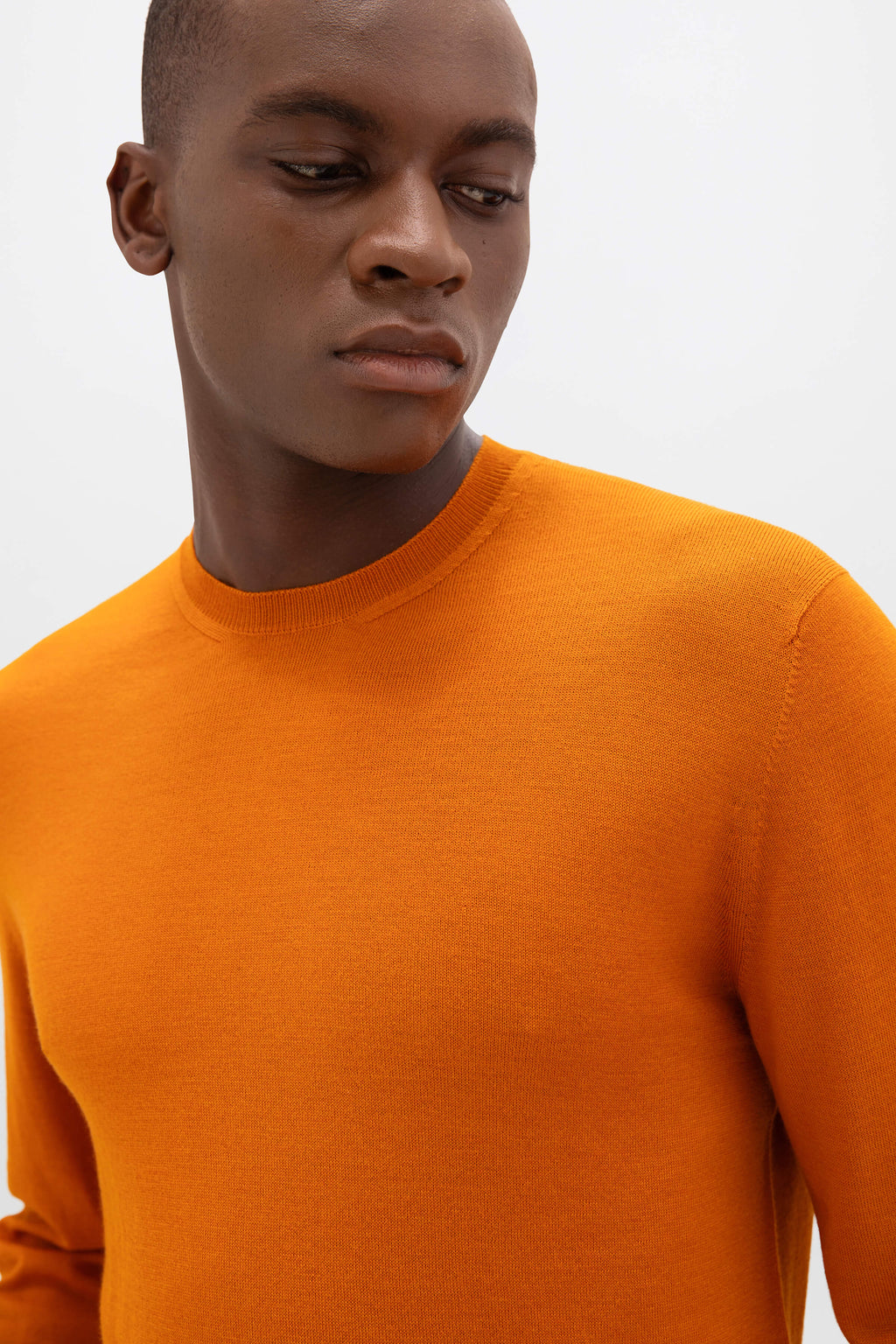 Johnstons of Elgin - Merino Round Neck Orange Jumper