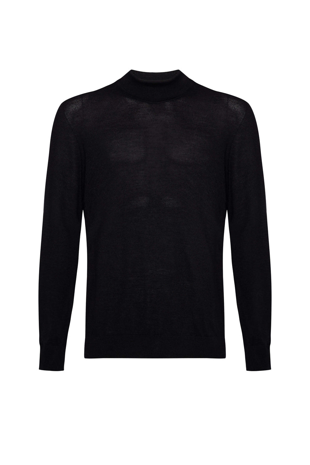Johnstons of Elgin - Mock Turtle Neck Merino Dark Navy Jumper