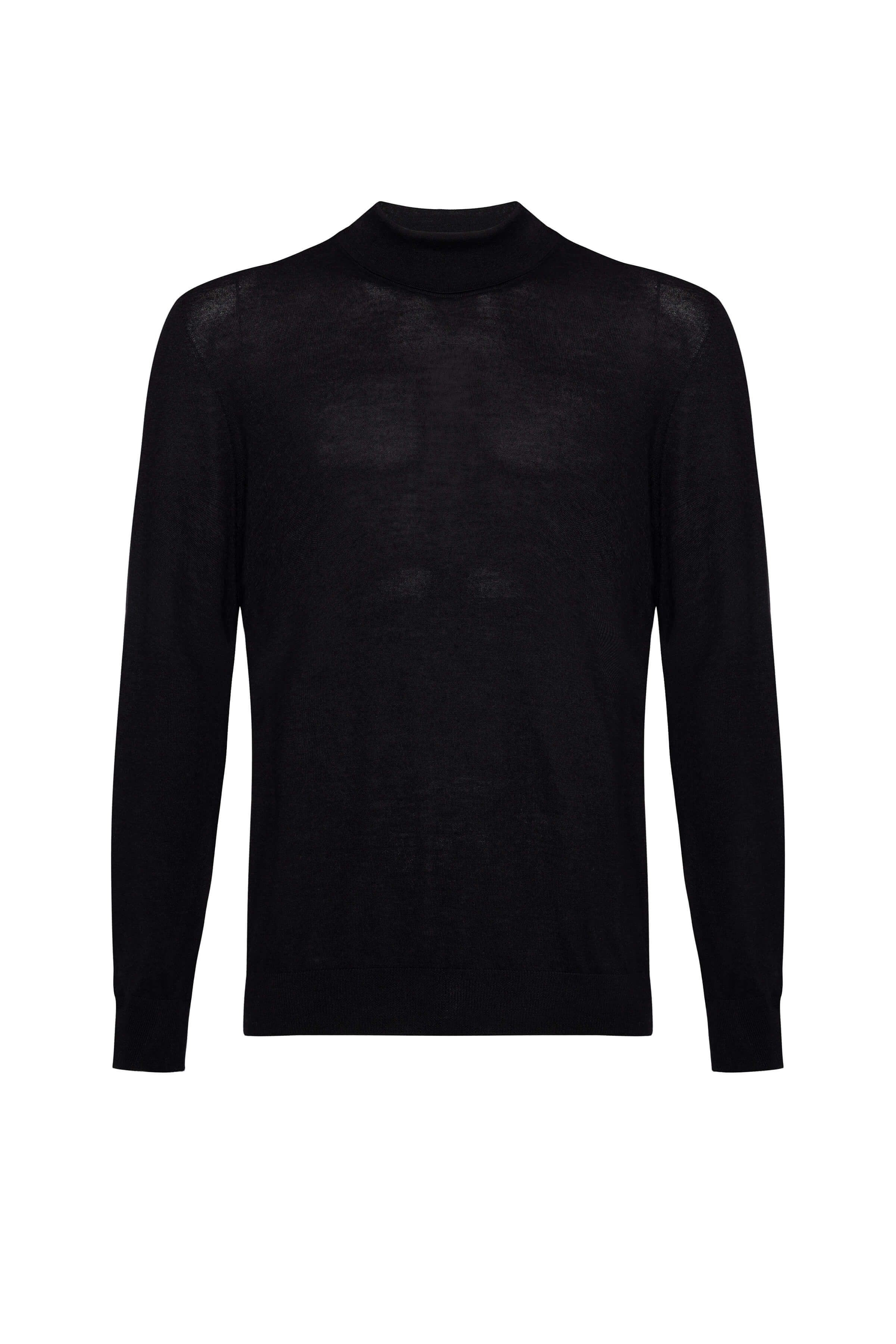 Johnstons of Elgin - Mock Turtle Neck Merino Dark Navy Jumper
